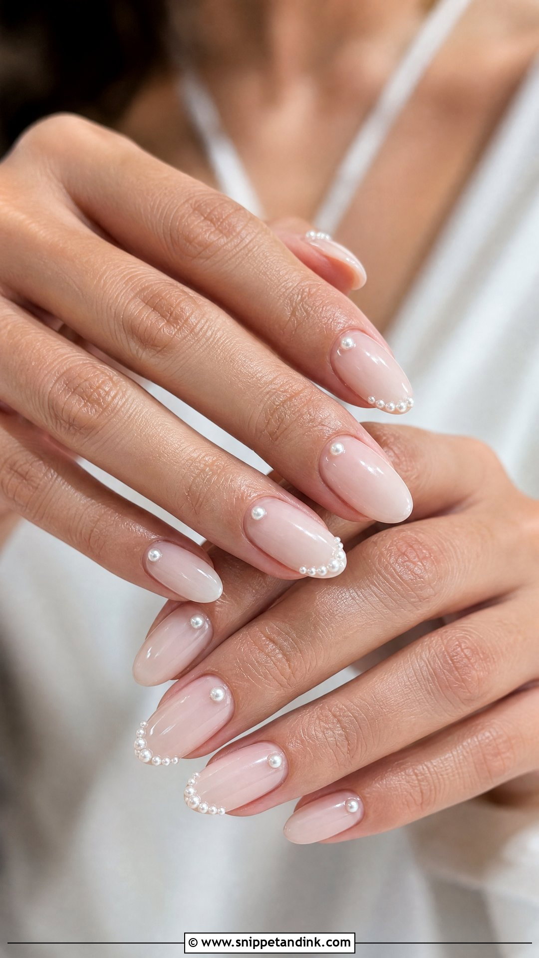 Pearl Wedding Nails - Snippet and Ink - 35 Wedding Day Nails