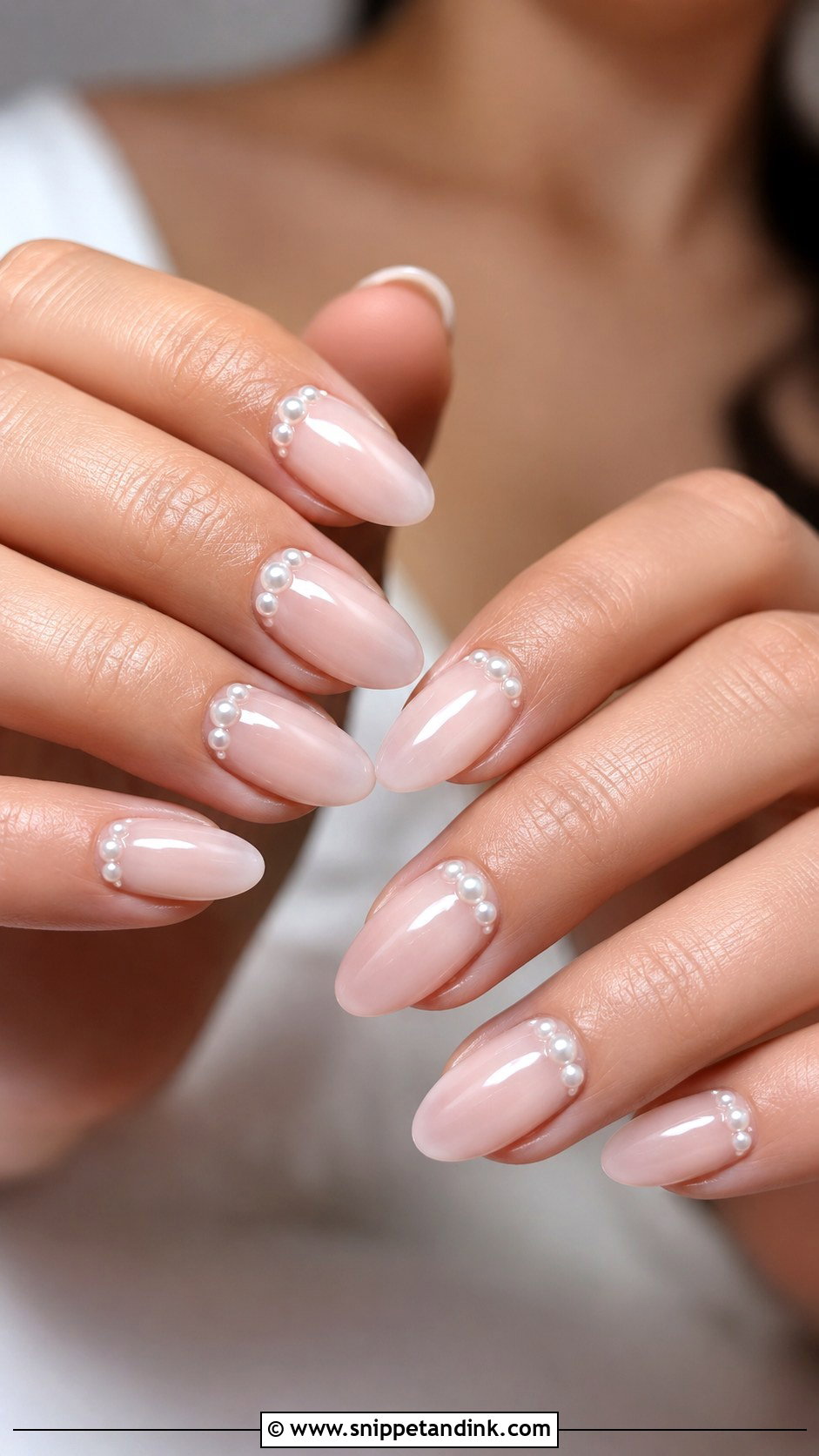 Pearl Wedding Nails - Snippet and Ink - 20 Nail Idea for Wedding Ideas