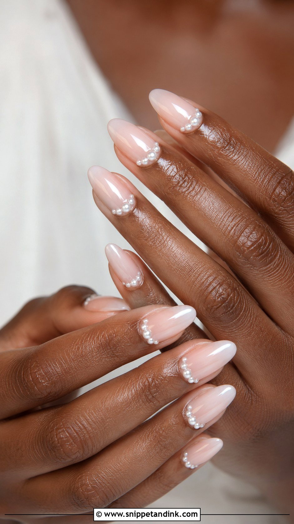 Pearl Wedding Nails For Black Women - Snippet and Ink - 20 Wedding Nails Black Women