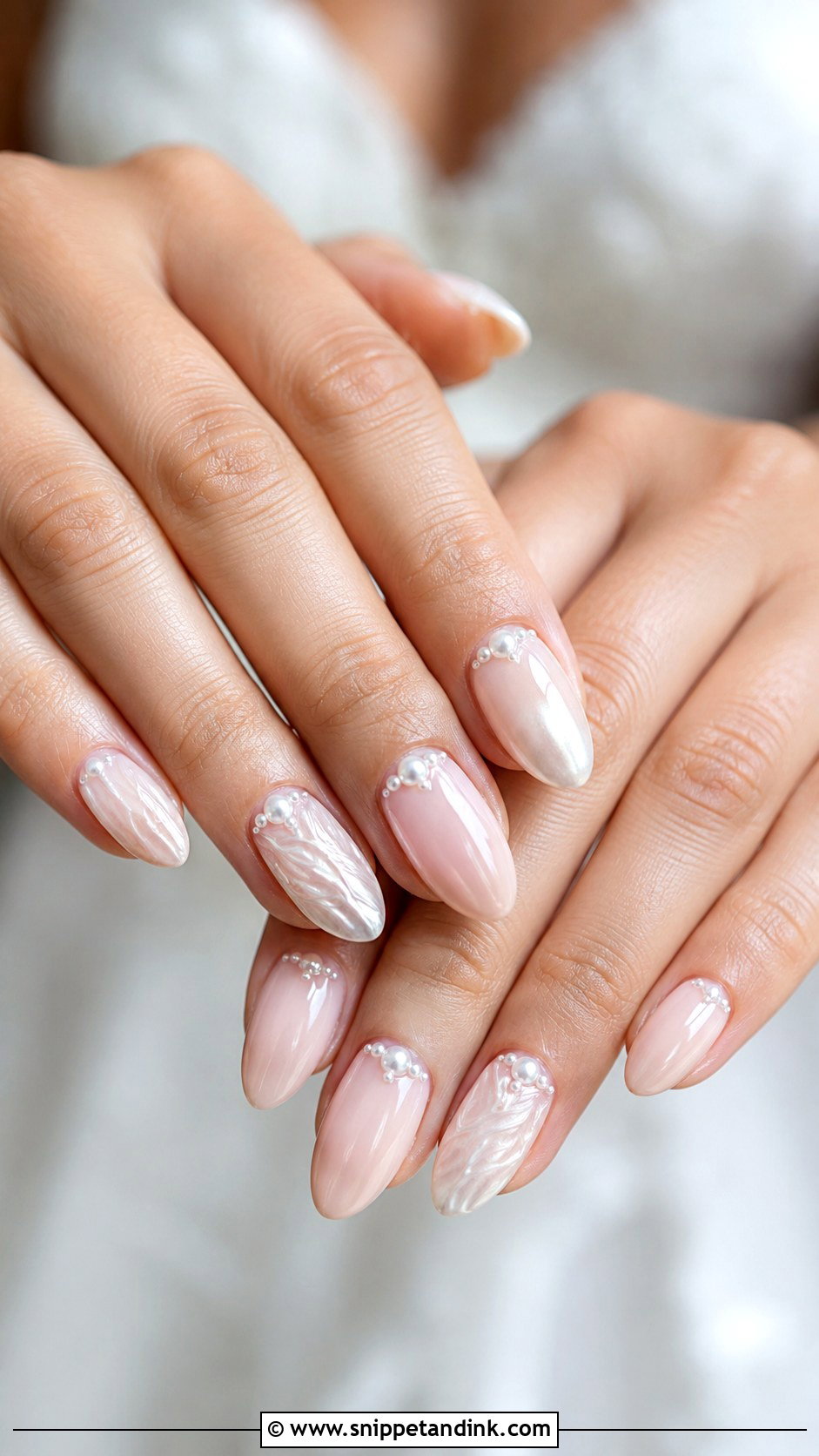 Pearl Wedding Nails For Bride - Snippet and Ink - 20 Cute Wedding Nails the Bride