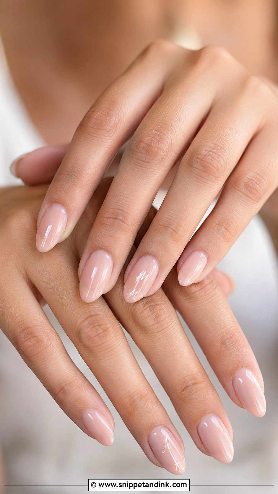 Pearl Wedding Nails With Initials - Snippet and Ink - 20 Wedding Nails Initials