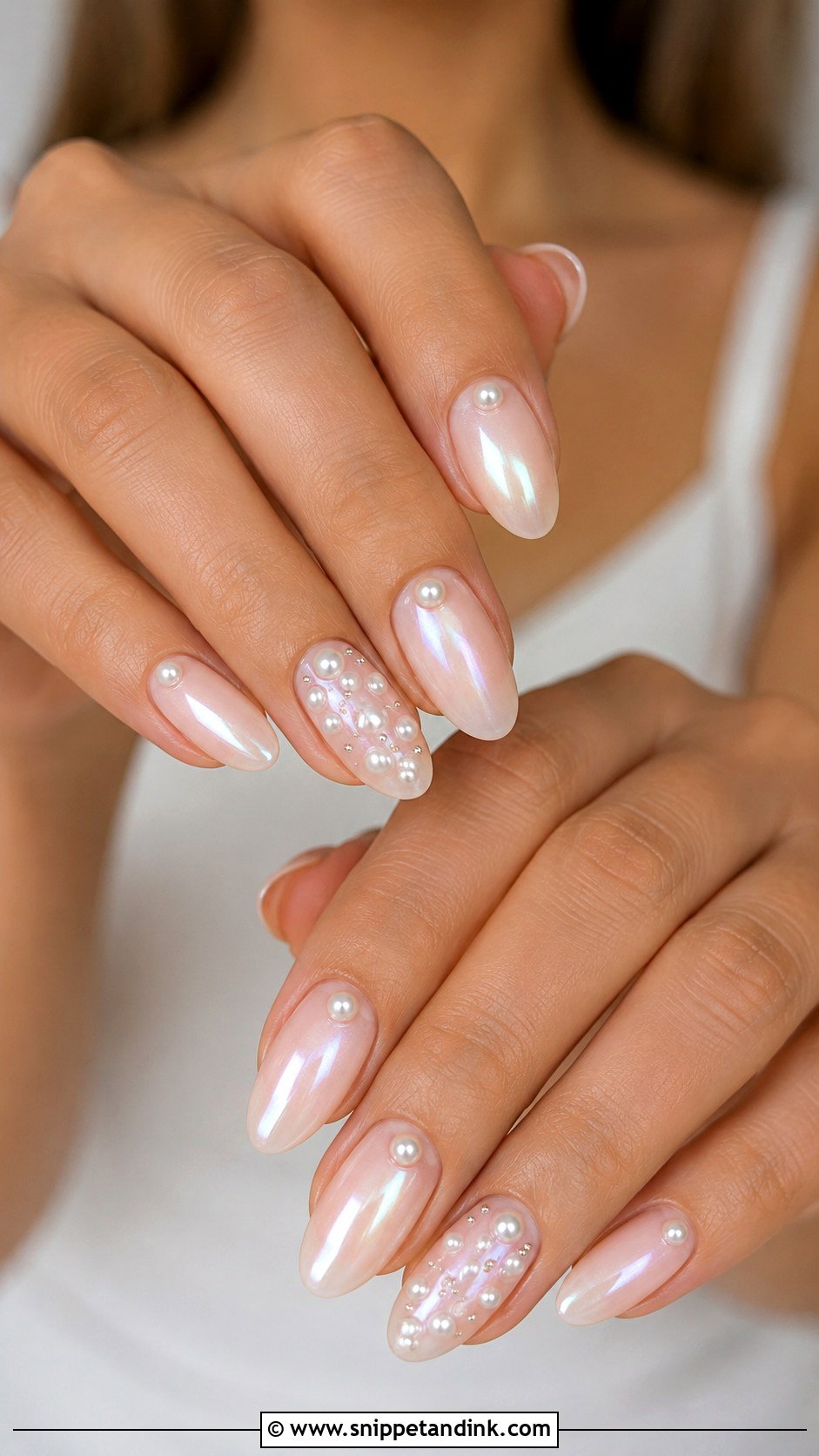 Pearl Wedding Ring Nails - Snippet and Ink - 20 Wedding Ring Nails