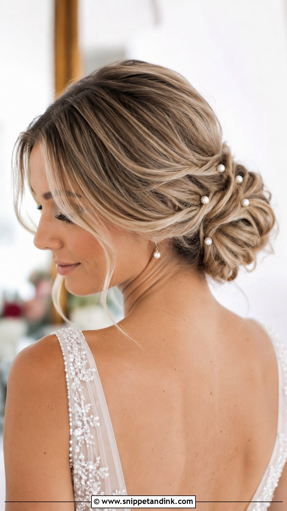 Pearl Wedding Updo For Long Hair - Snippet and Ink - 20 Long Hair Wedding Updo Ideas