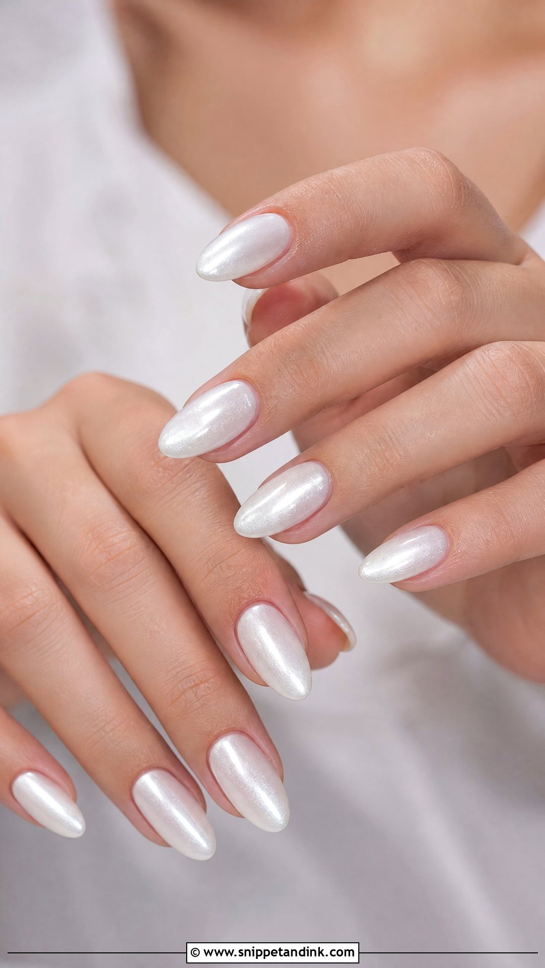 Pearl White Bridal Nails - Snippet and Ink - 35 Classy Bridal Wedding Nails for Bride