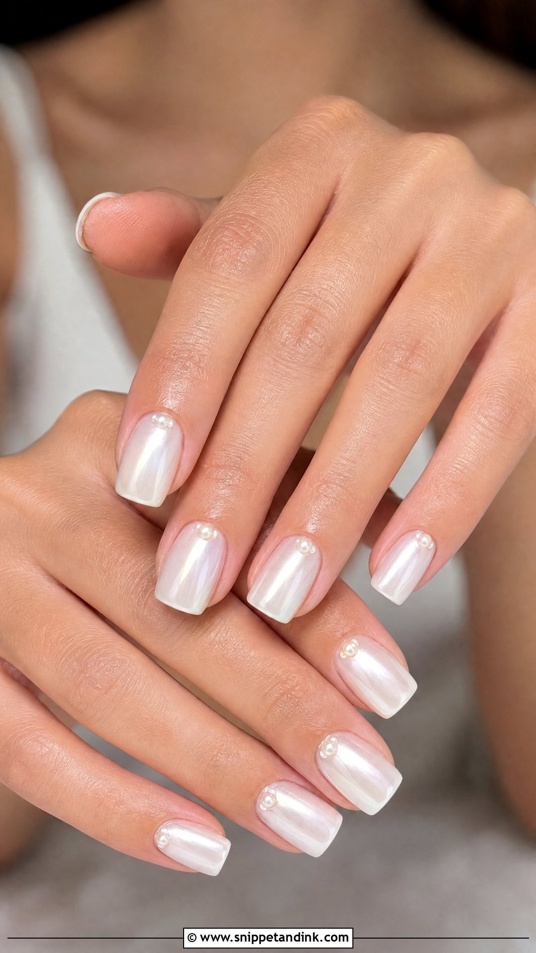 Pearl White Bridal Nails - Snippet and Ink - 25 Nail Art for Wedding Indian Brides Ideas