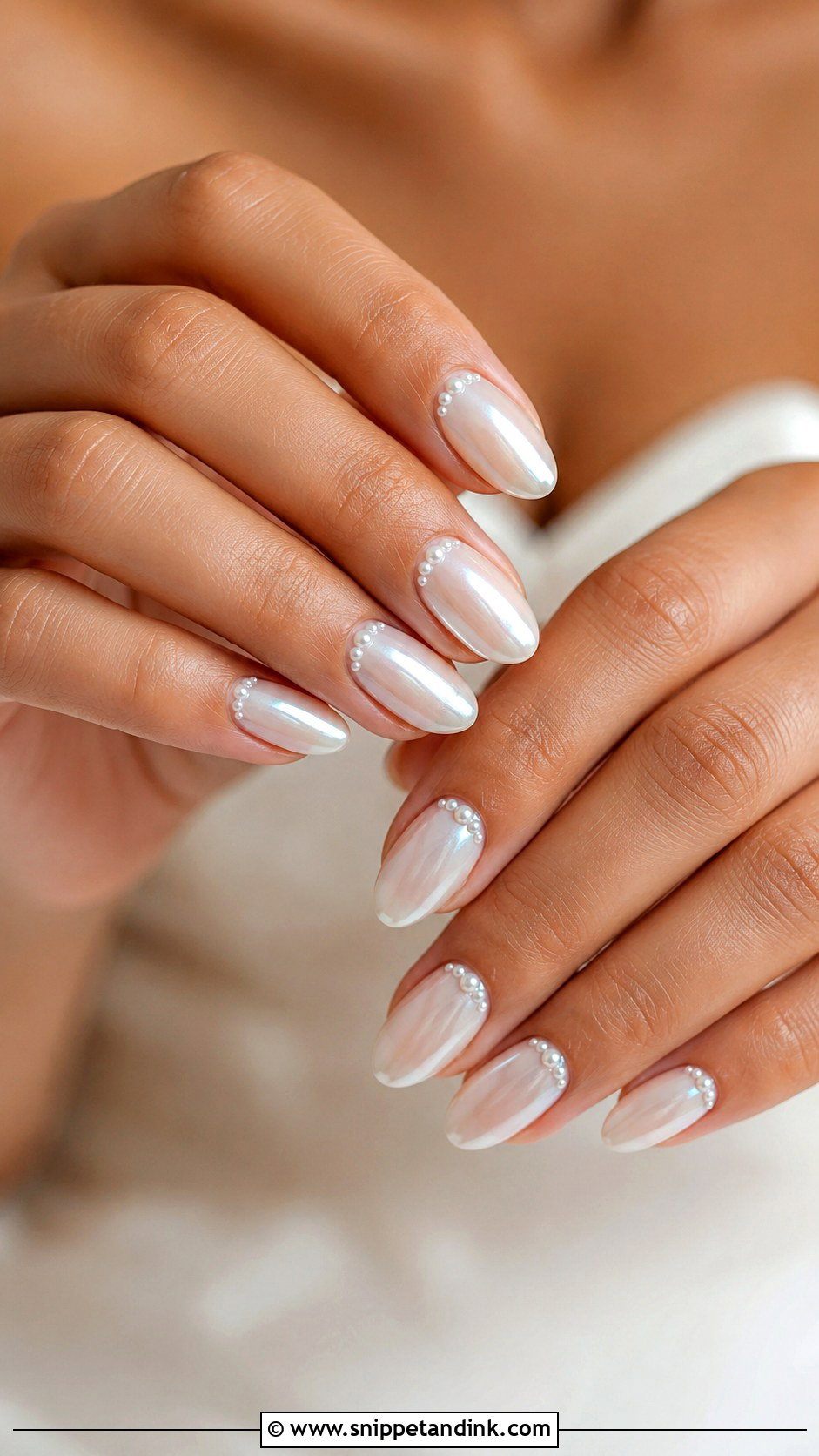 Pearl White Bridesmaid Nails - Snippet and Ink - 20 Indian Wedding Nails Bridesmaid