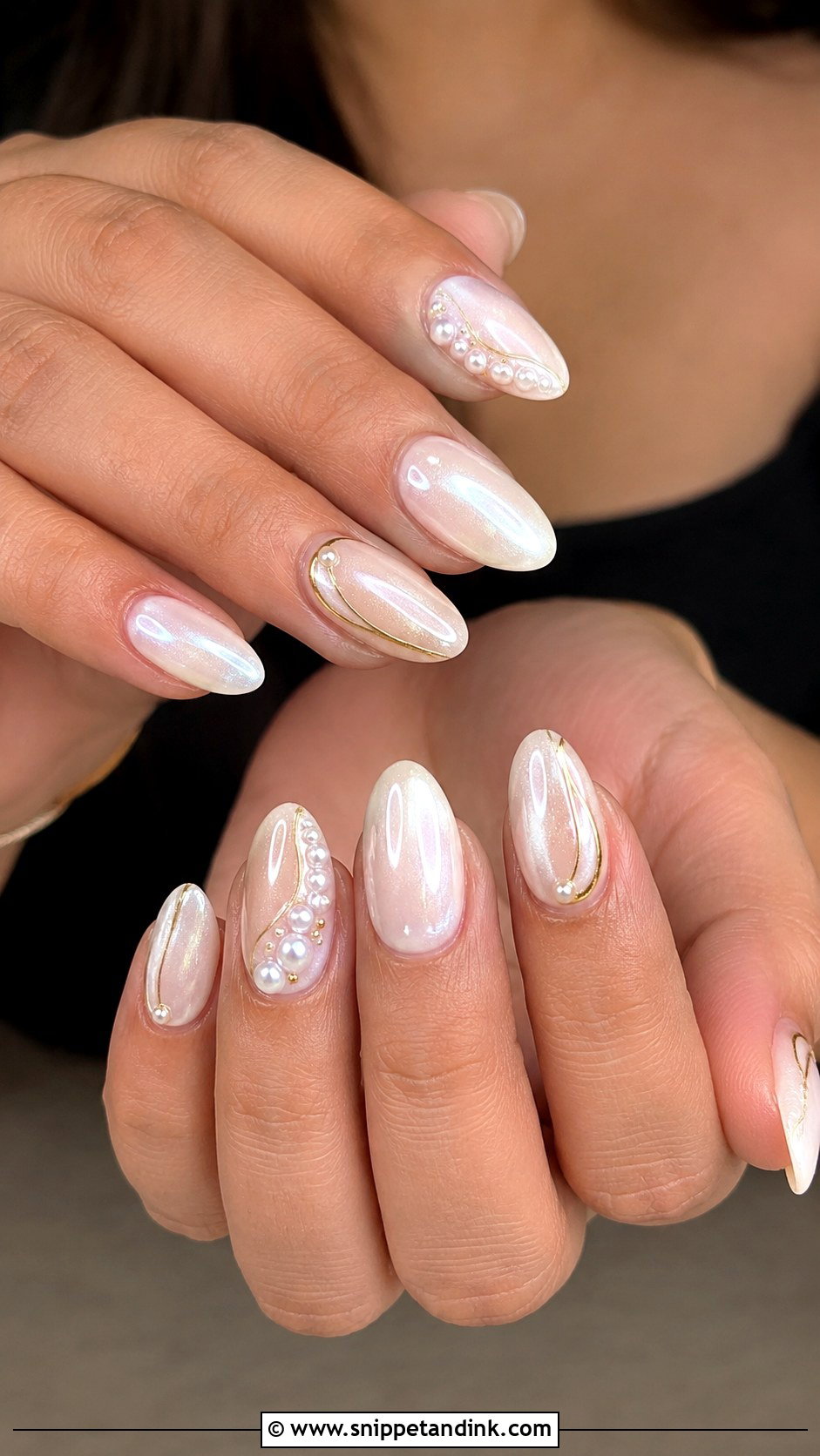 Pearl White Indian Bridal Nails - Snippet and Ink - 20 Elegant Indian Bride Wedding Nails