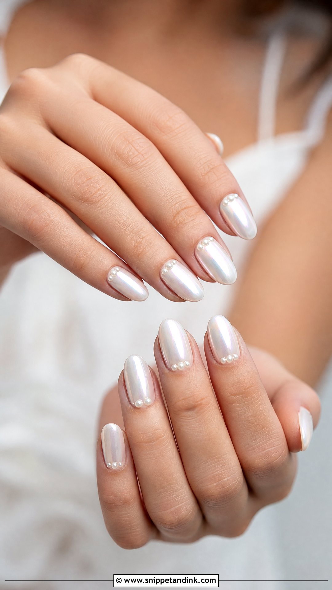 Pearl White Wedding Nails - Snippet and Ink - 25 Elegant White Wedding Nail Art Ideas