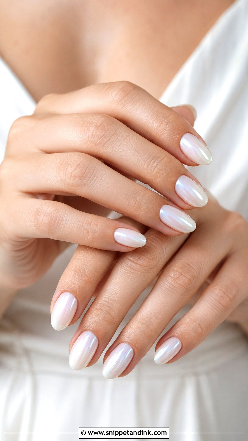 Pearl White Wedding Nails - Snippet and Ink - 20 Plain Wedding Nails