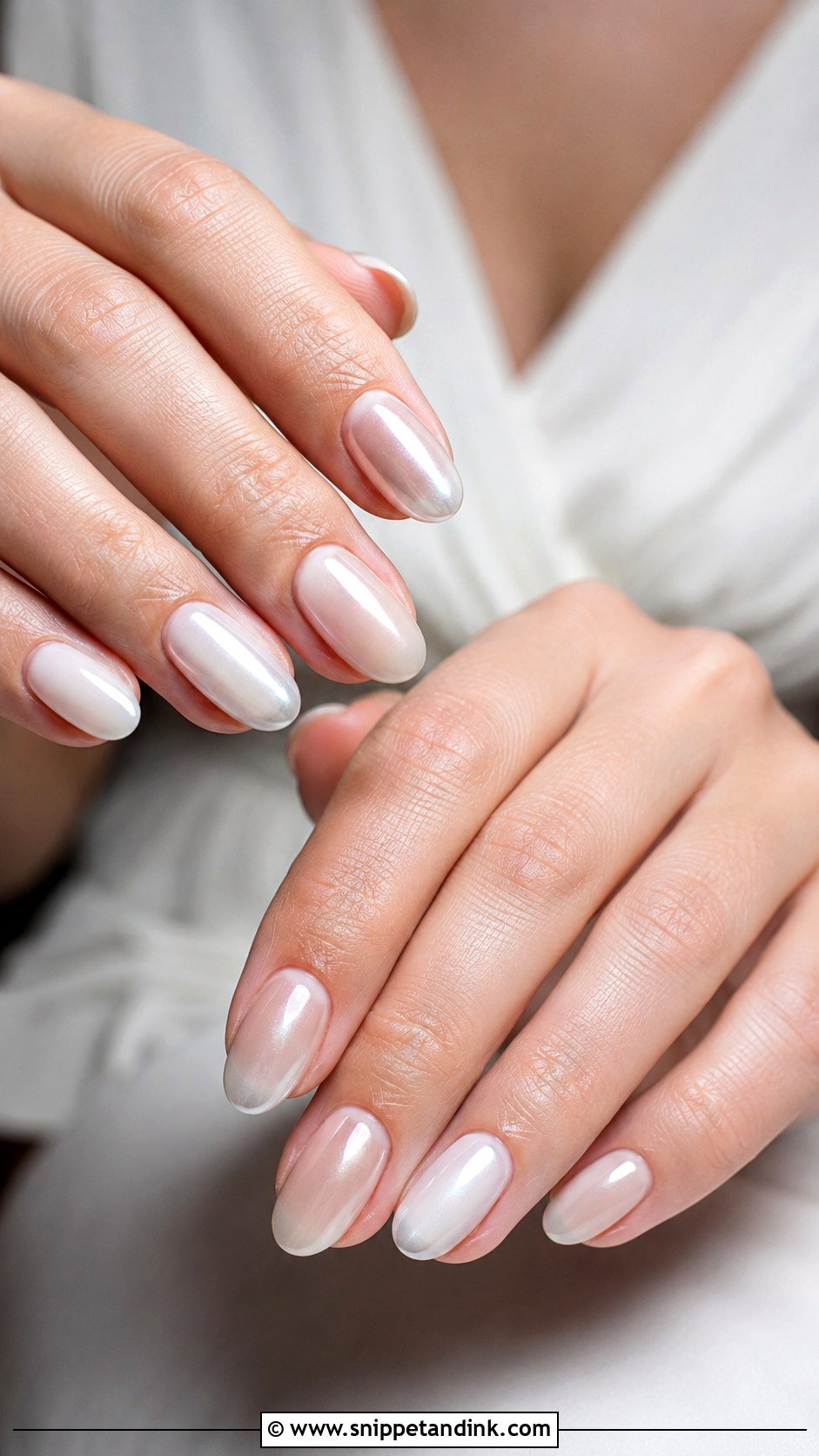 Pearl White Winter Wedding Guest Nails - Snippet and Ink - 20 Winter Wedding Nails Guest