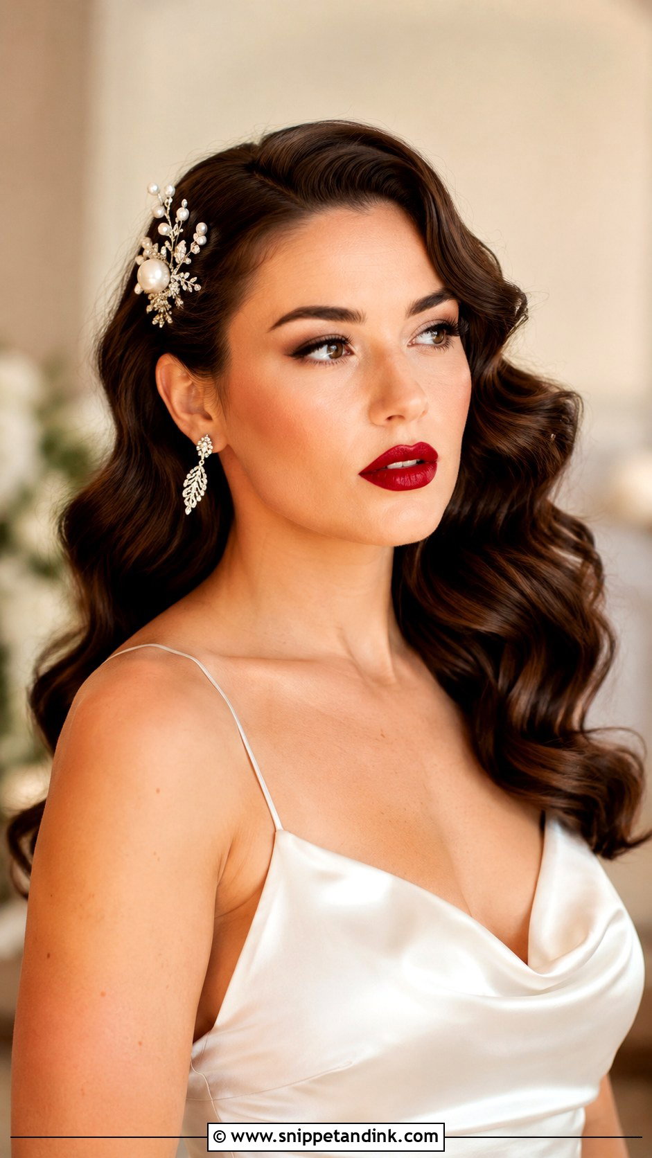 Pearl and Crystal Comb for Hollywood Waves - Snippet and Ink - 20 Wedding Hair Comb Ideas
