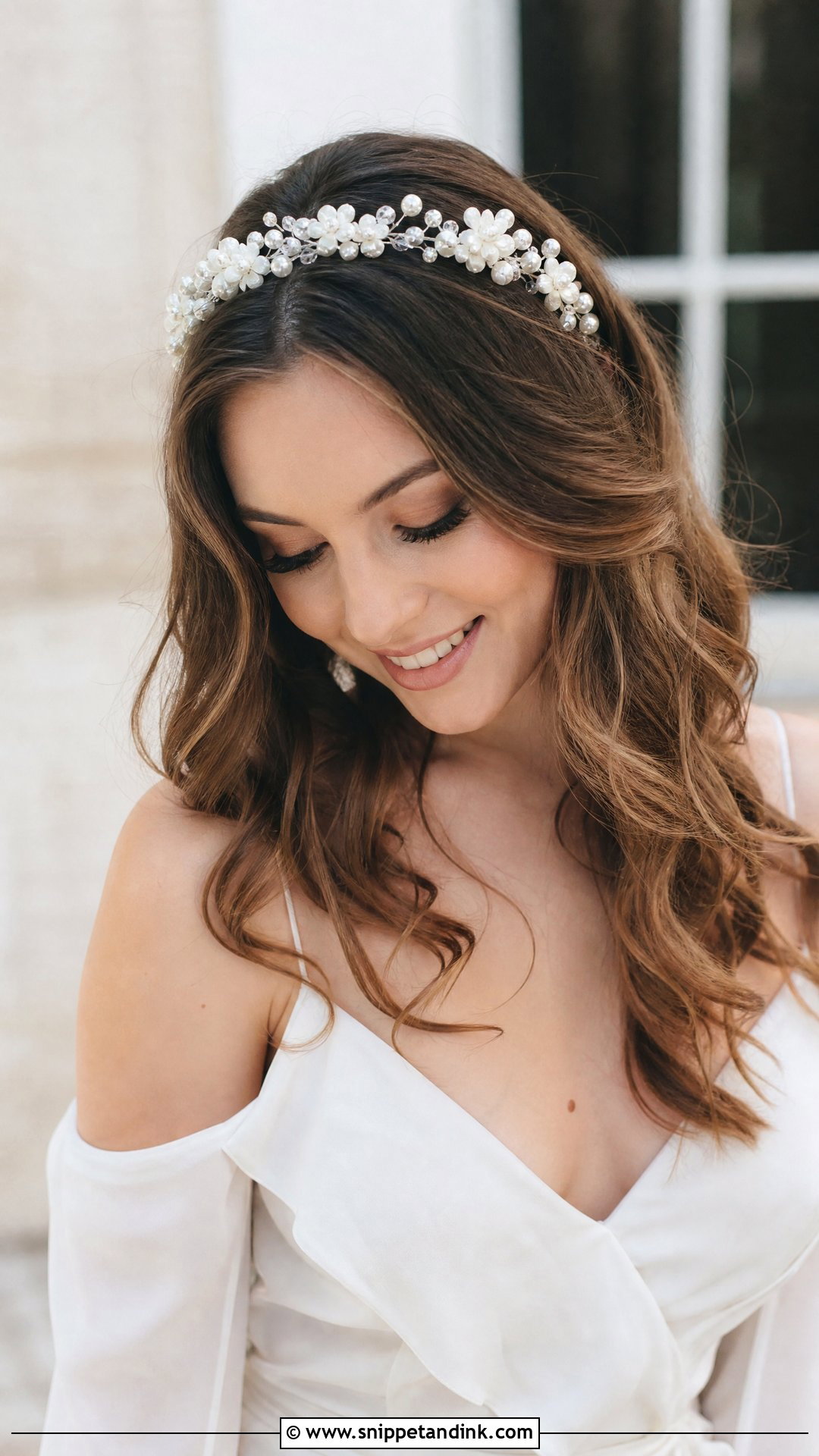 Pearl and Floral Combination Hair Band - Snippet and Ink - 20 Bridal Hair Band Ideas