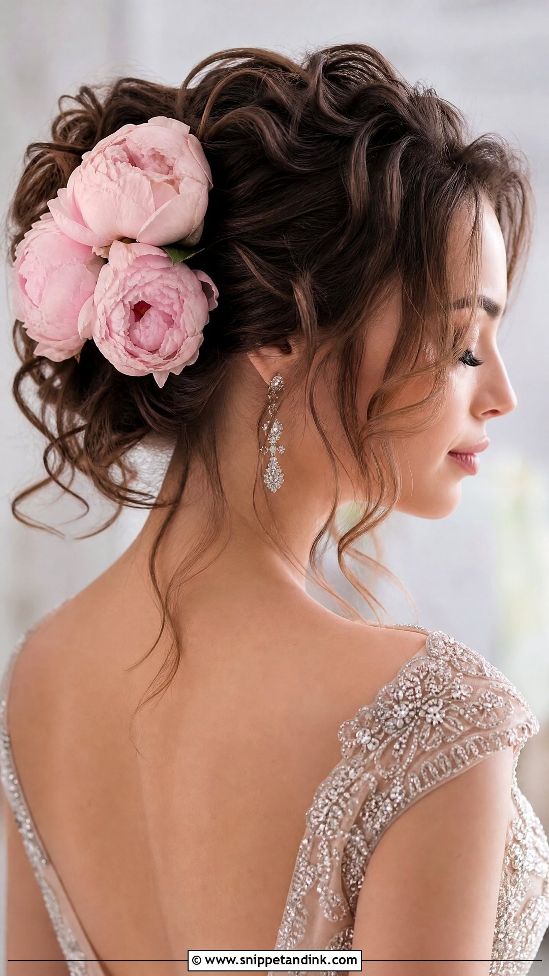 Peony Updo for Brides - Snippet and Ink - 20 Bridal Hair Flower Ideas