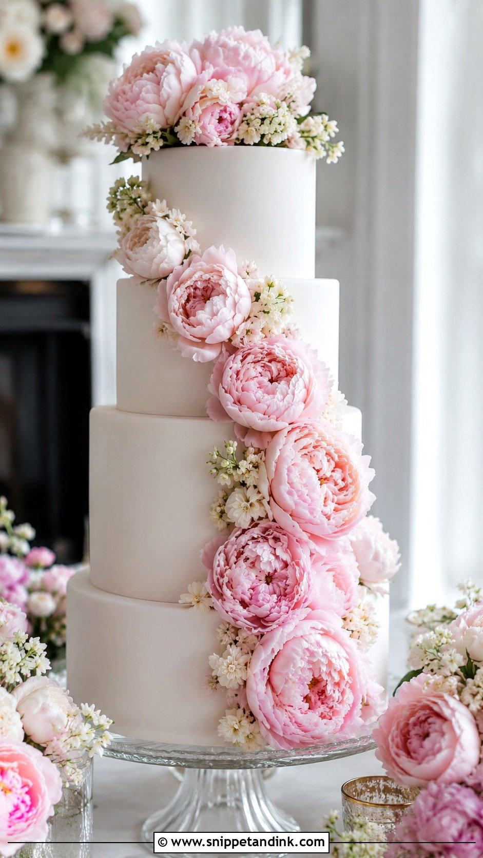 Peony Wedding Cake - Snippet and Ink - 25 Flowers for Wedding Cake Ideas