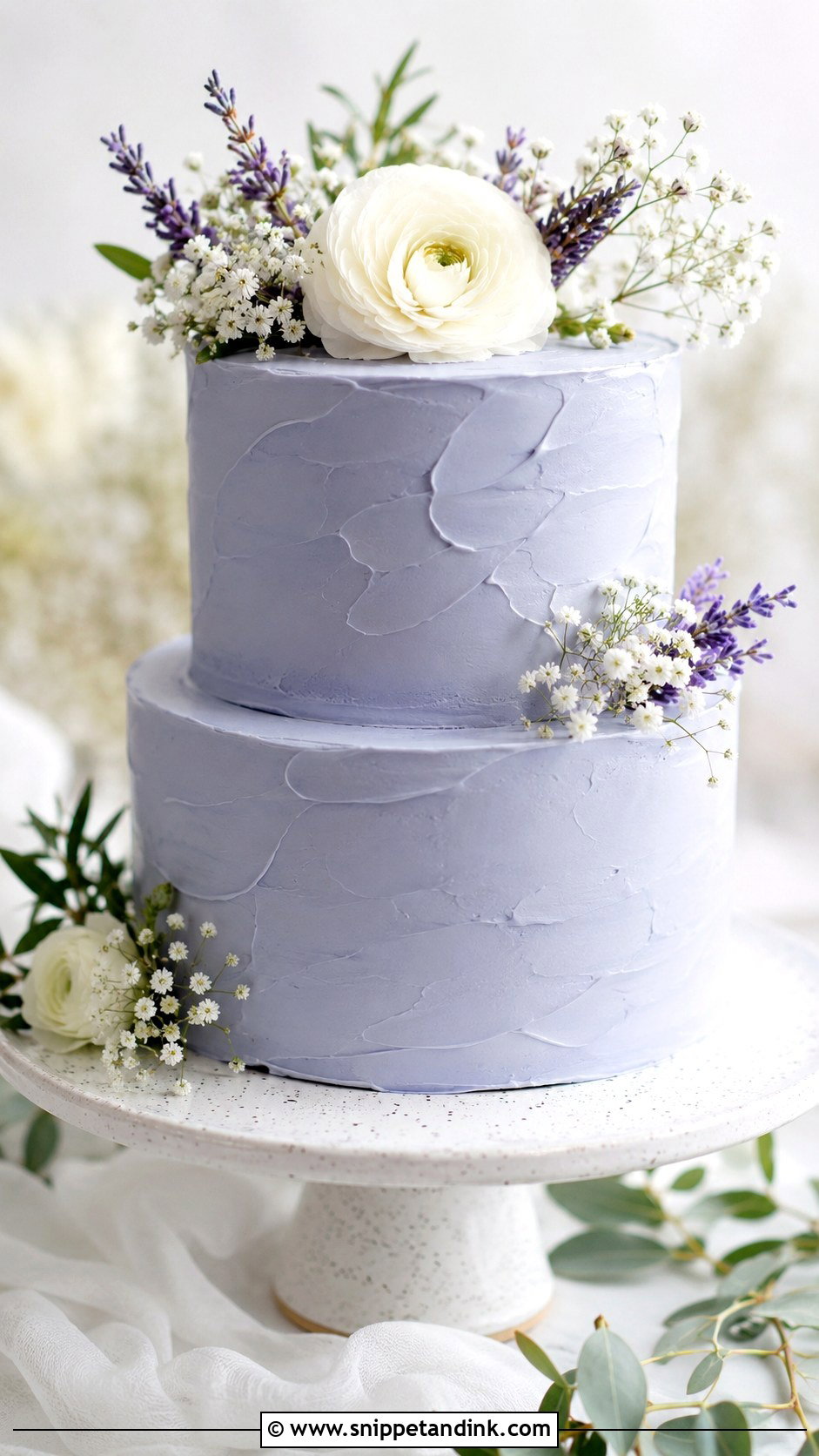 Periwinkle Buttercream Wedding Cake - Snippet and Ink - 25 Periwinkle Wedding Cake Ideas