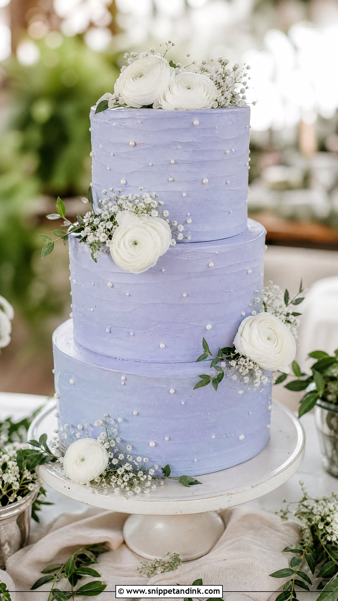Periwinkle Buttercream Wedding Cake - Snippet and Ink - 20 Periwinkle Cake Ideas for Wedding