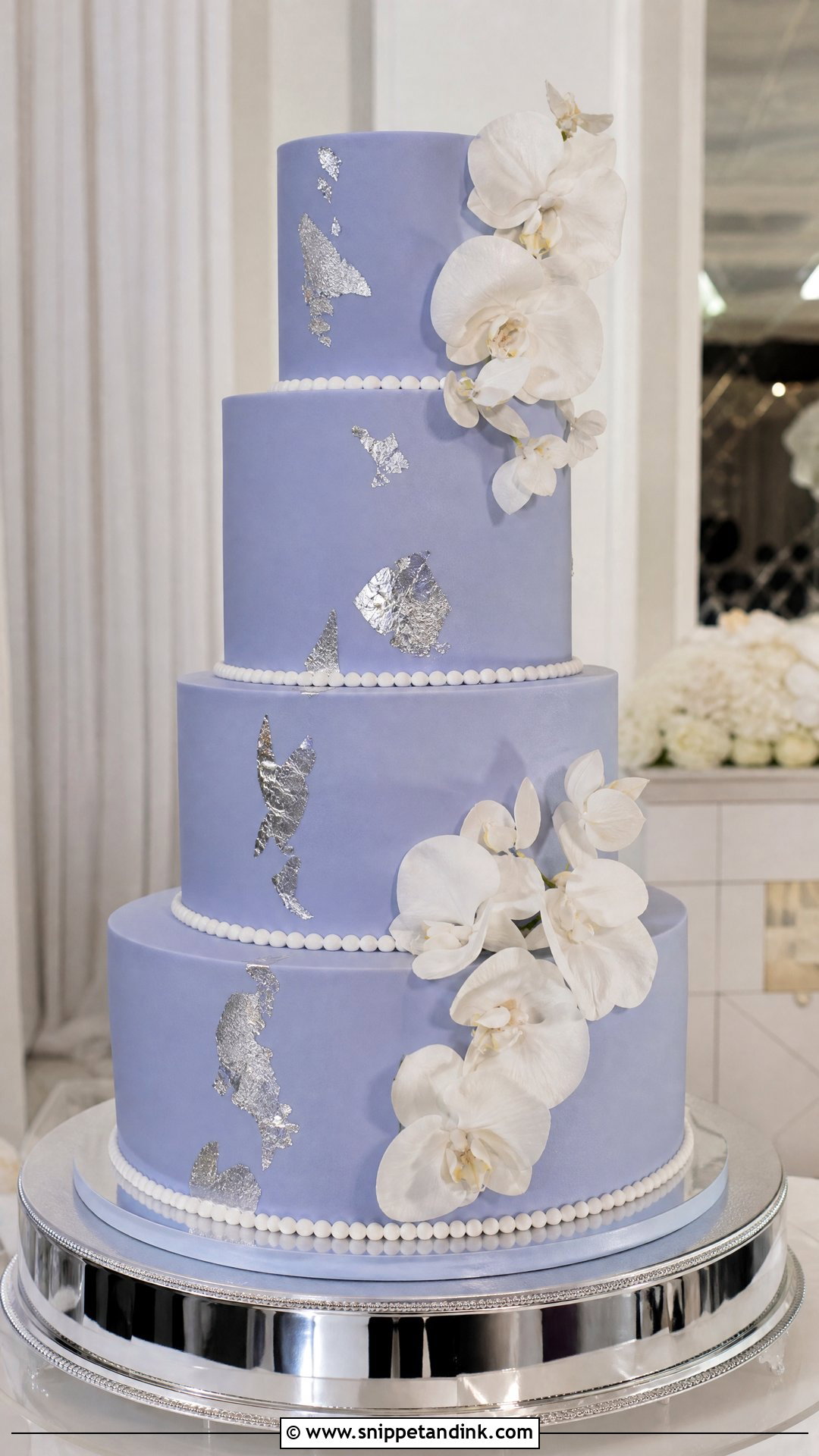 Periwinkle Fondant Wedding Cake - Snippet and Ink - 20 Periwinkle Cake Ideas for Wedding