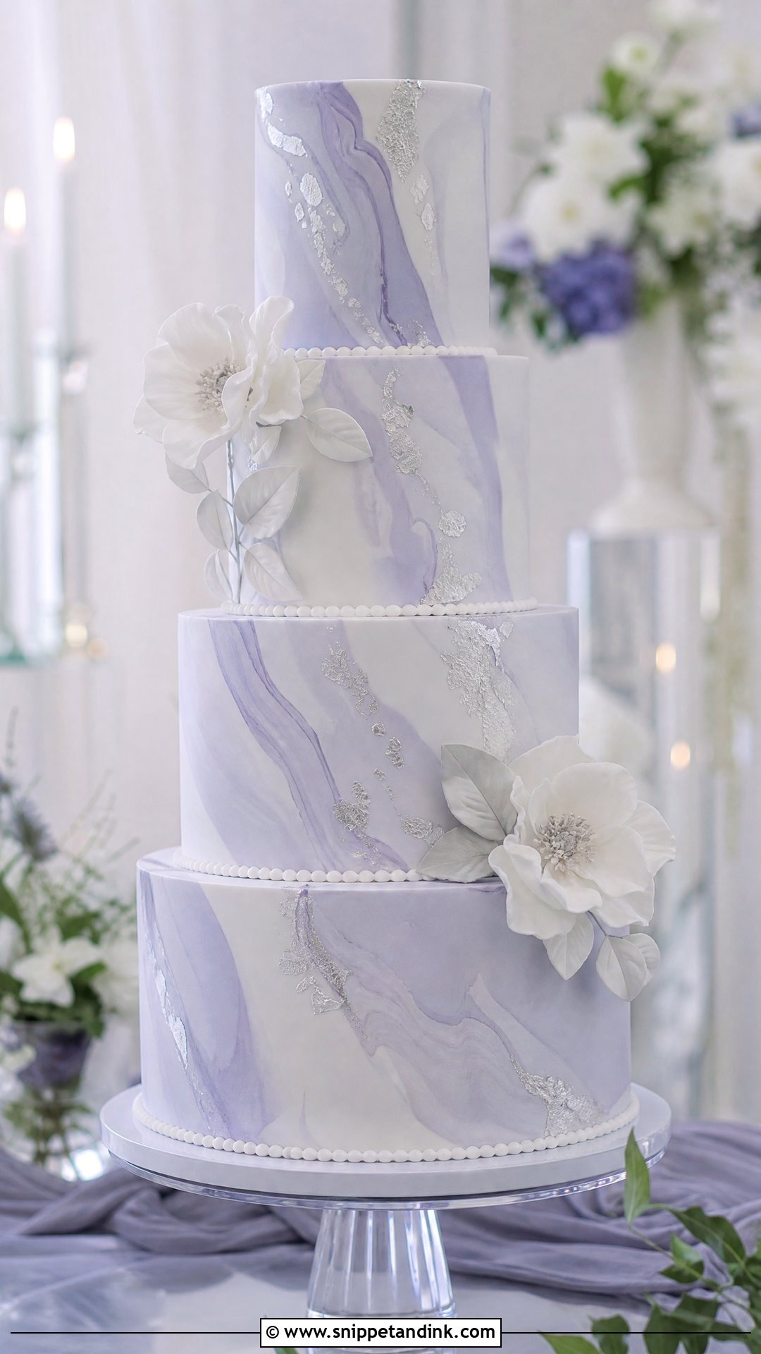 Periwinkle Marble Wedding Cake - Snippet and Ink - 20 Periwinkle Cake Ideas for Wedding