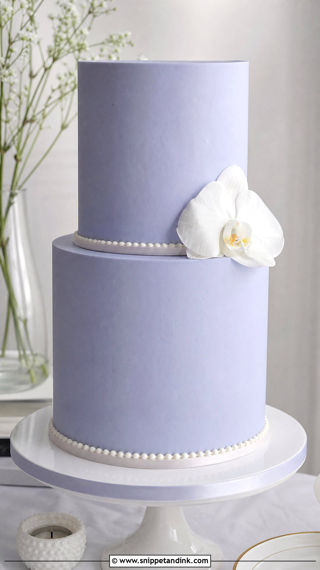 Periwinkle Minimalist Wedding Cake - Snippet and Ink - 20 Periwinkle Cake Ideas for Wedding