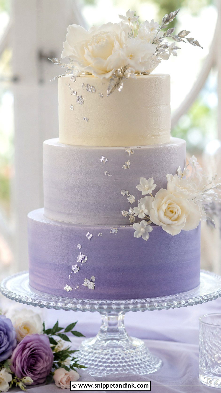 Periwinkle Ombre Wedding Cake - Snippet and Ink - 25 Periwinkle Wedding Cake Ideas