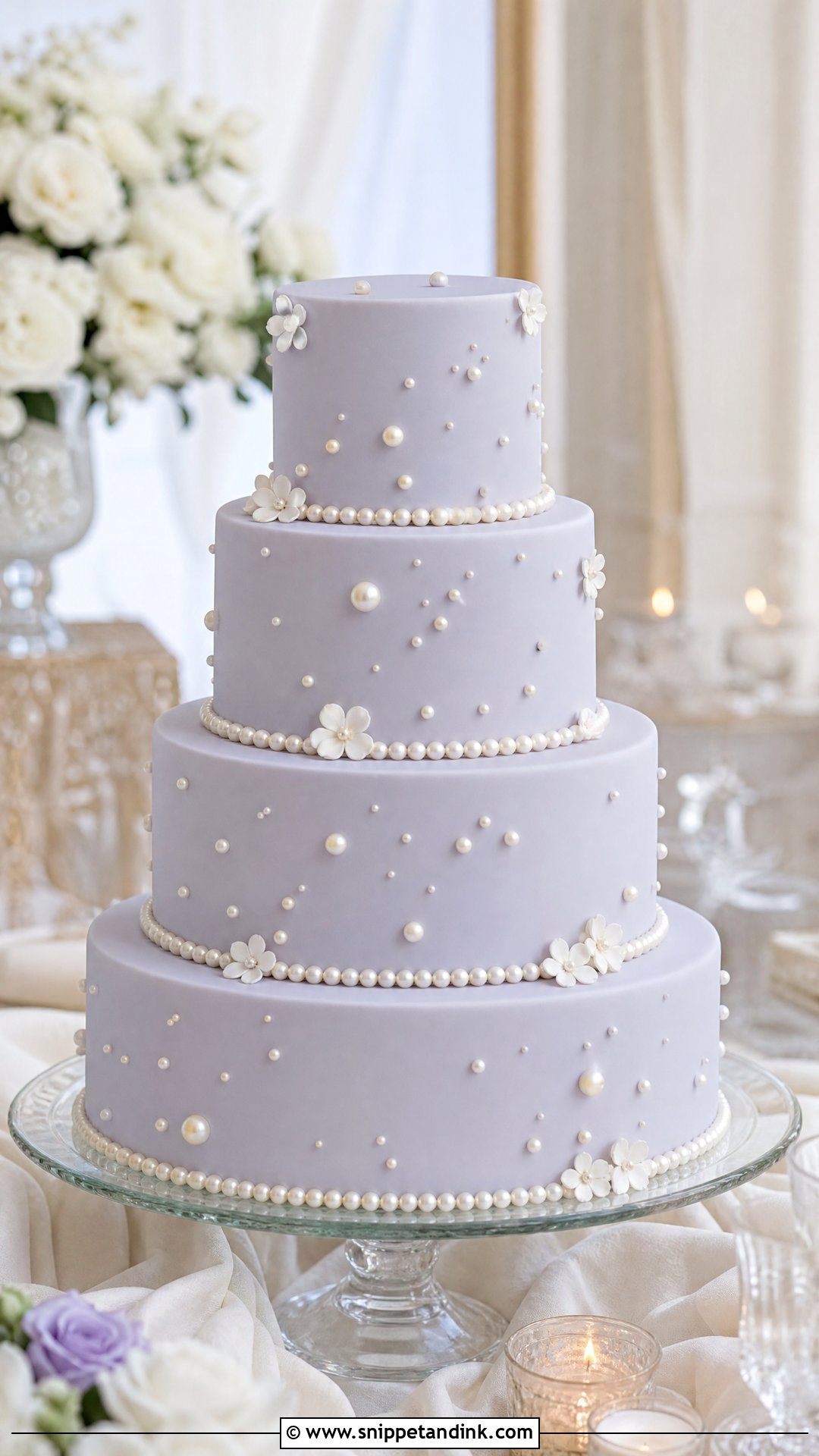 Periwinkle Pearl Wedding Cake - Snippet and Ink - 20 Periwinkle Cake Ideas for Wedding