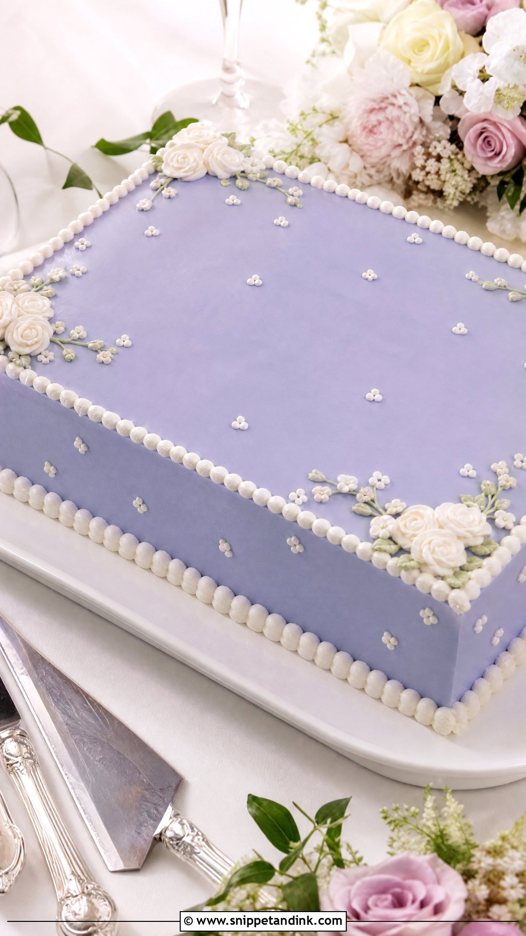 Periwinkle Sheet Wedding Cake - Snippet and Ink - 20 Periwinkle Cake Ideas for Wedding