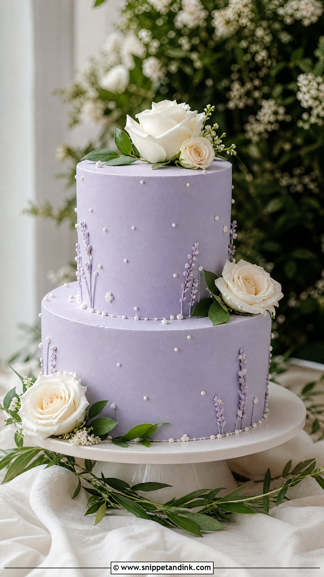 Periwinkle Two Tier Wedding Cake - Snippet and Ink - 20 Periwinkle Cake Ideas for Wedding