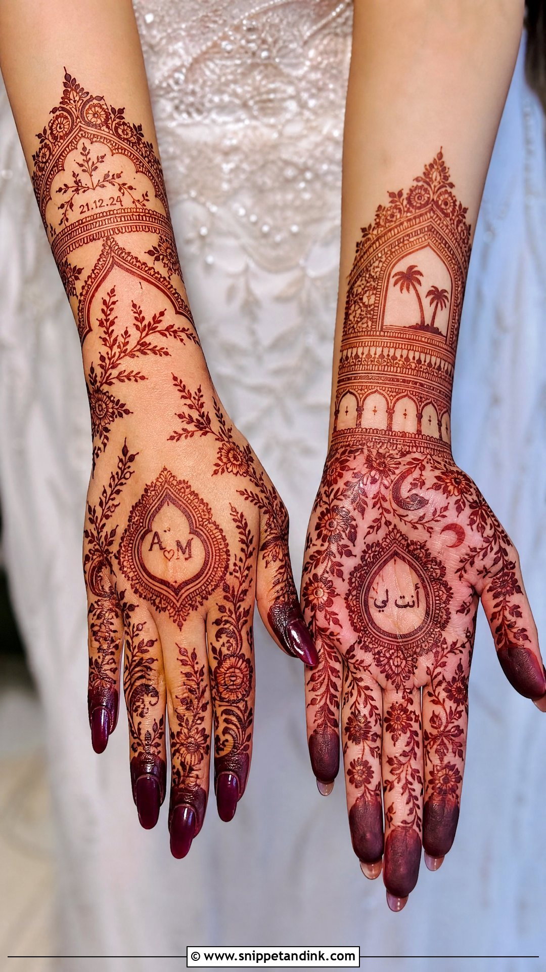 Personalized Arabic Bridal Mehndi Design - Snippet and Ink - 20 Bridal Arabic Mehandi Mehndi Designs