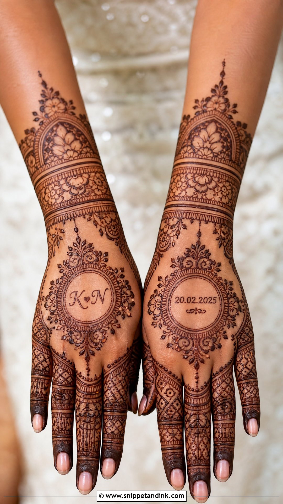 Personalized Back Bridal Mehndi Design - Snippet and Ink - 25 Back Bridal Mehndi Designs