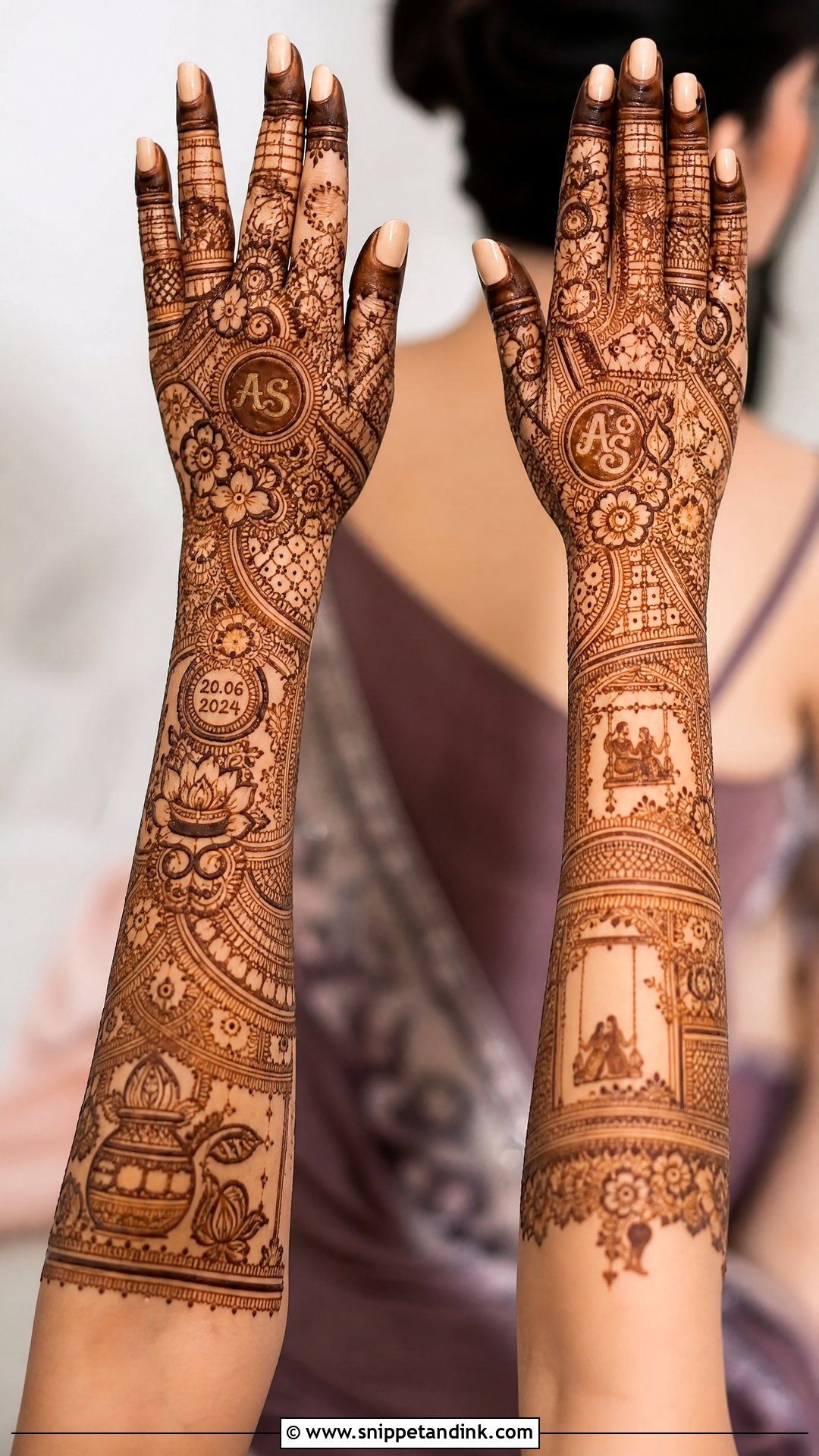 Personalized Back Bridal Mehndi Design - Snippet and Ink - 20 Latest Unique Back Bridal Mehndi Designs