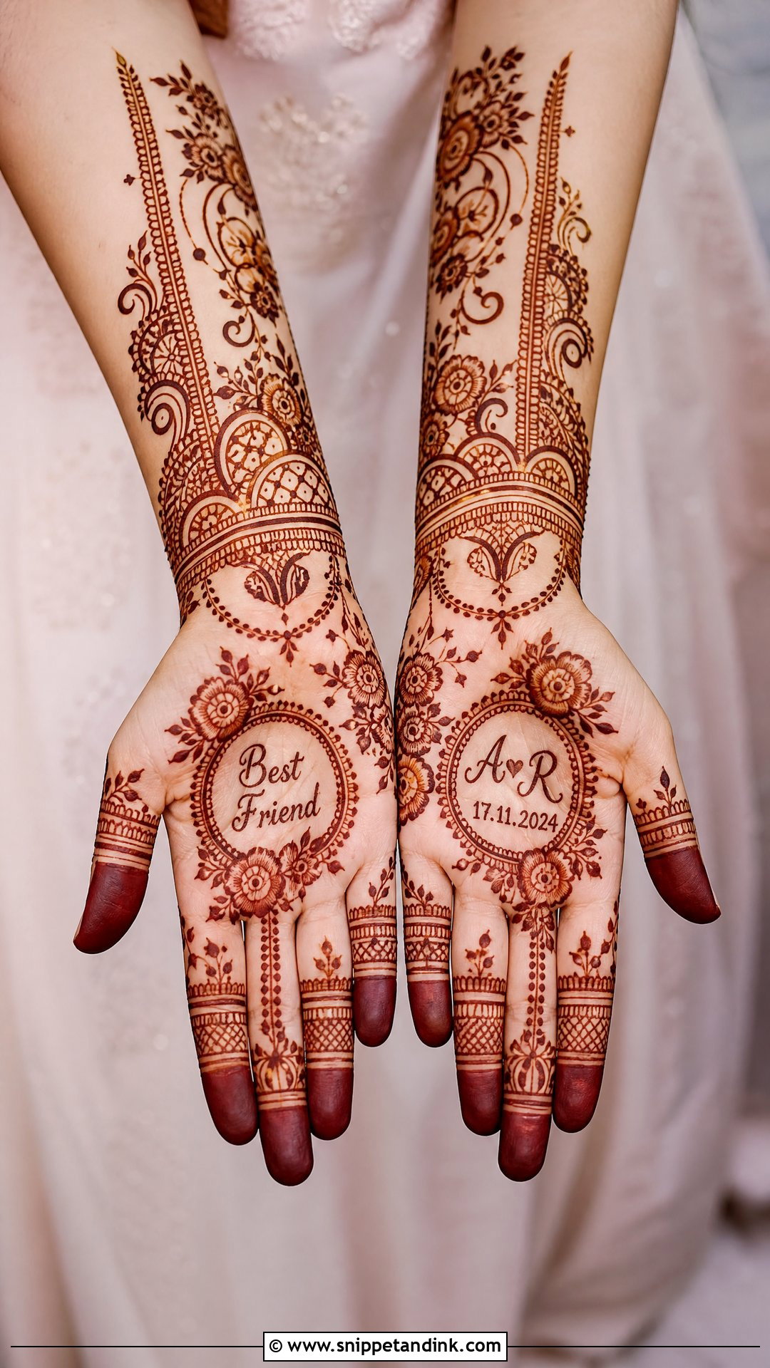 Personalized Best Friend Mehndi Design - Snippet and Ink - 20 Mehndi Design for Best Friend Wedding Ideas