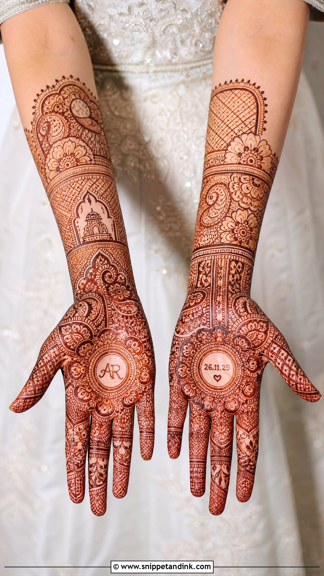 Personalized Bridal Front Hand Mehndi Design - Snippet and Ink - 25 Bridal Front Hand Mehndi Design 2025 Ideas