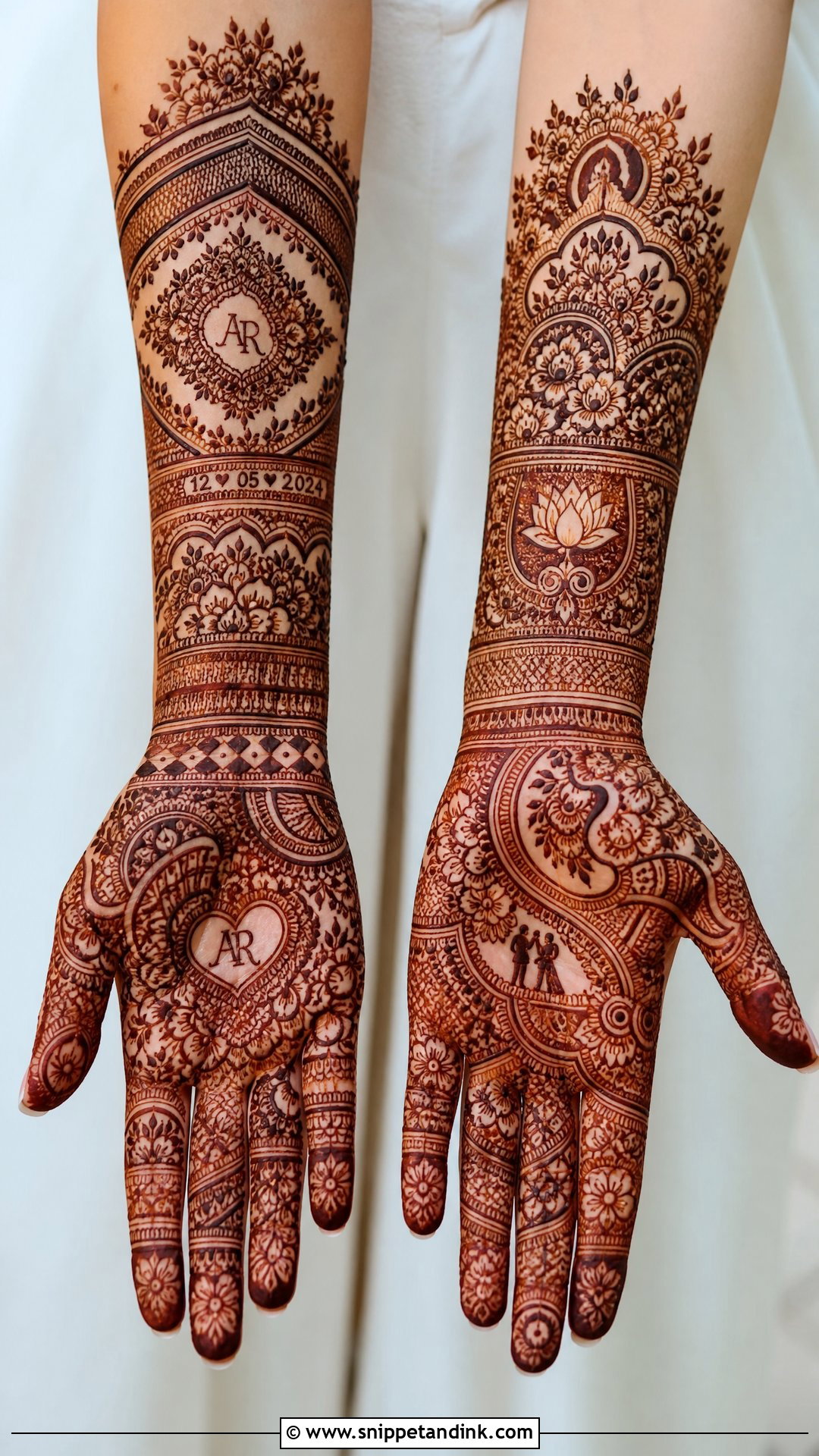 Personalized Bridal Mehandi Design - Snippet and Ink - 30 Latest Bridal Mehandi Designs