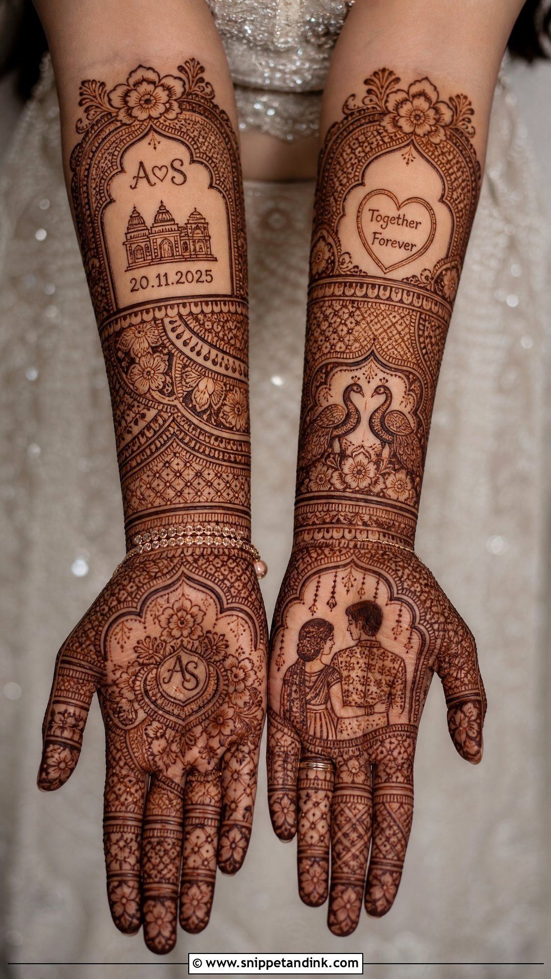 Personalized Bridal Mehndi Design - Snippet and Ink - 30 Mehndi Design for Bride Ideas