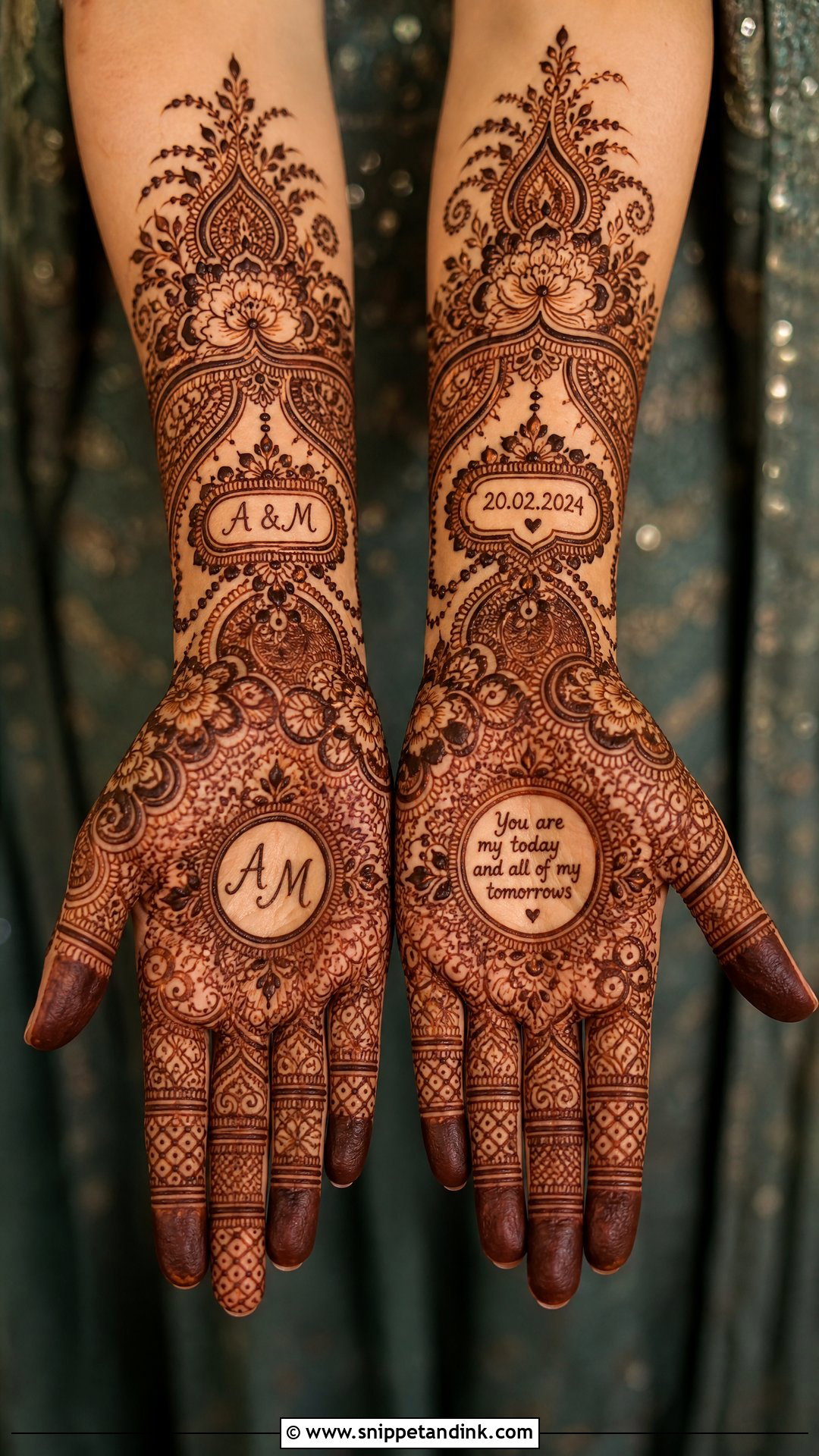 Personalized Bridal Mehndi Design - Snippet and Ink - 20 Bridal Dulhan Mehndi Designs