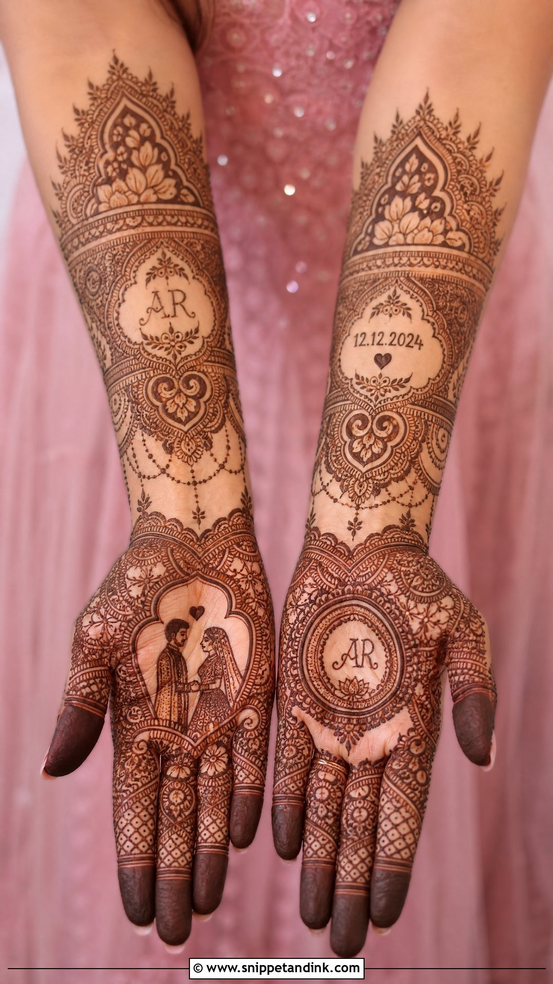 Personalized Bridal Mehndi Design - Snippet and Ink - 20 Aesthetic Bridal Mehndi Designs