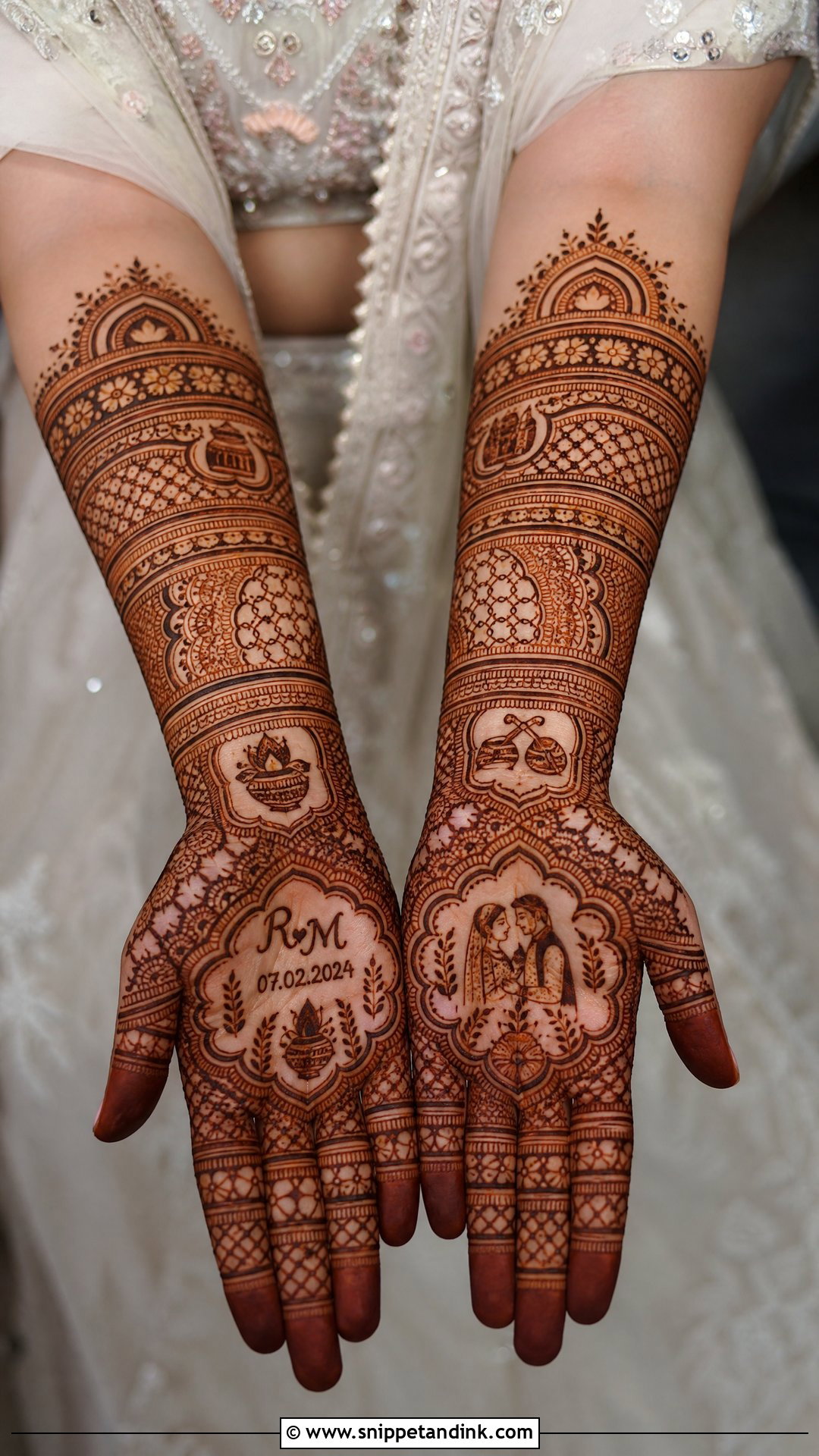 Personalized Bridal Mehndi Front Hand - Snippet and Ink - 20 Front Bridal Mehndi Designs