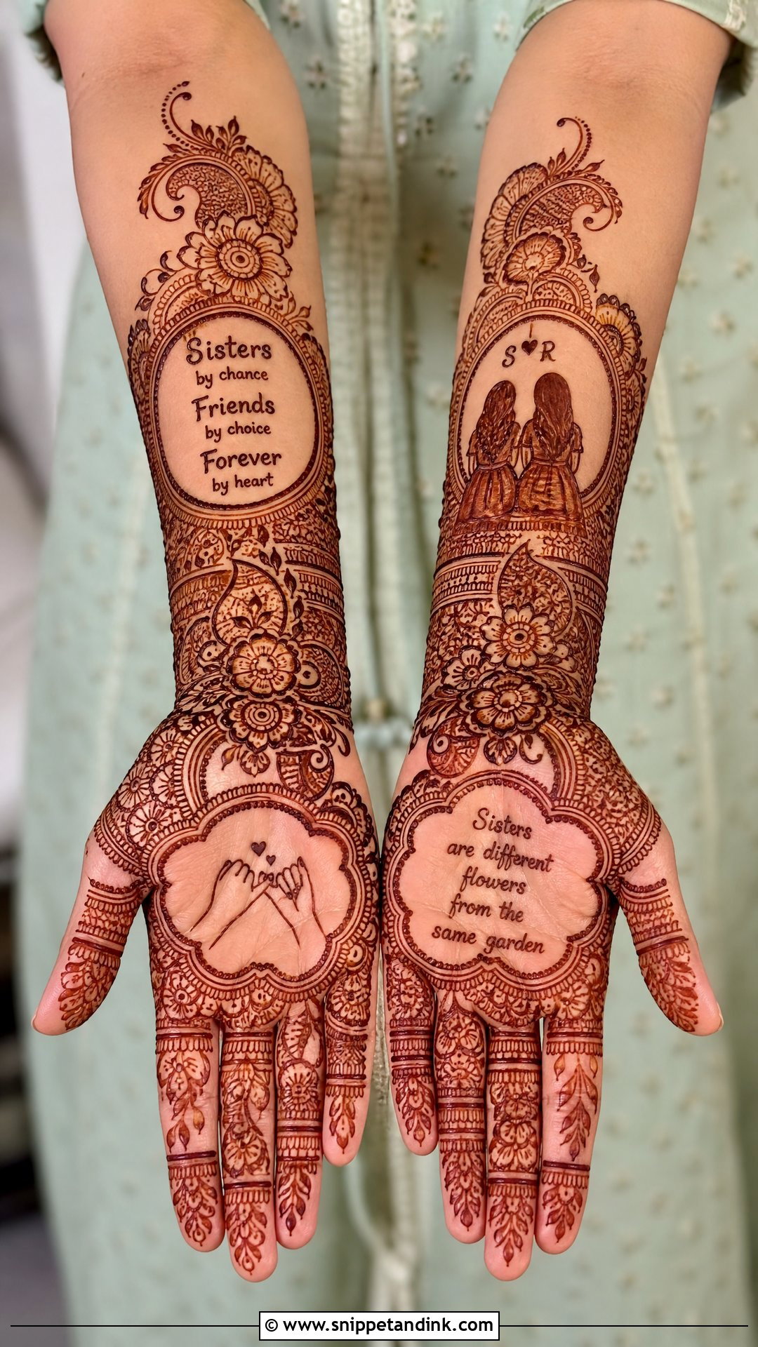 Personalized Bridal Sister Mehndi Design - Snippet and Ink - 25 Bridal Sister Mehndi Design Ideas