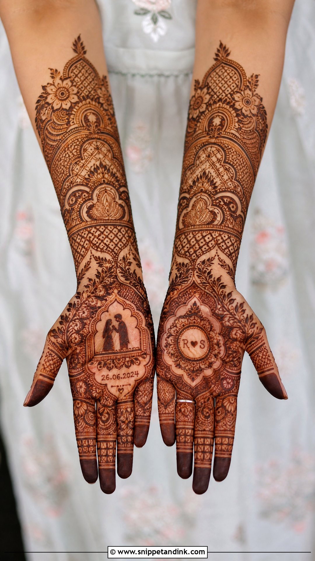 Personalized Heavy Bridal Mehndi Design - Snippet and Ink - 20 Heavy Bridal Mehndi Designs