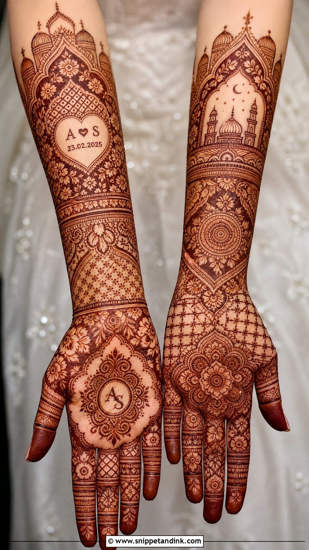 Personalized Nikah Mehndi Design - Snippet and Ink - 25 Nikah Mehndi Designs