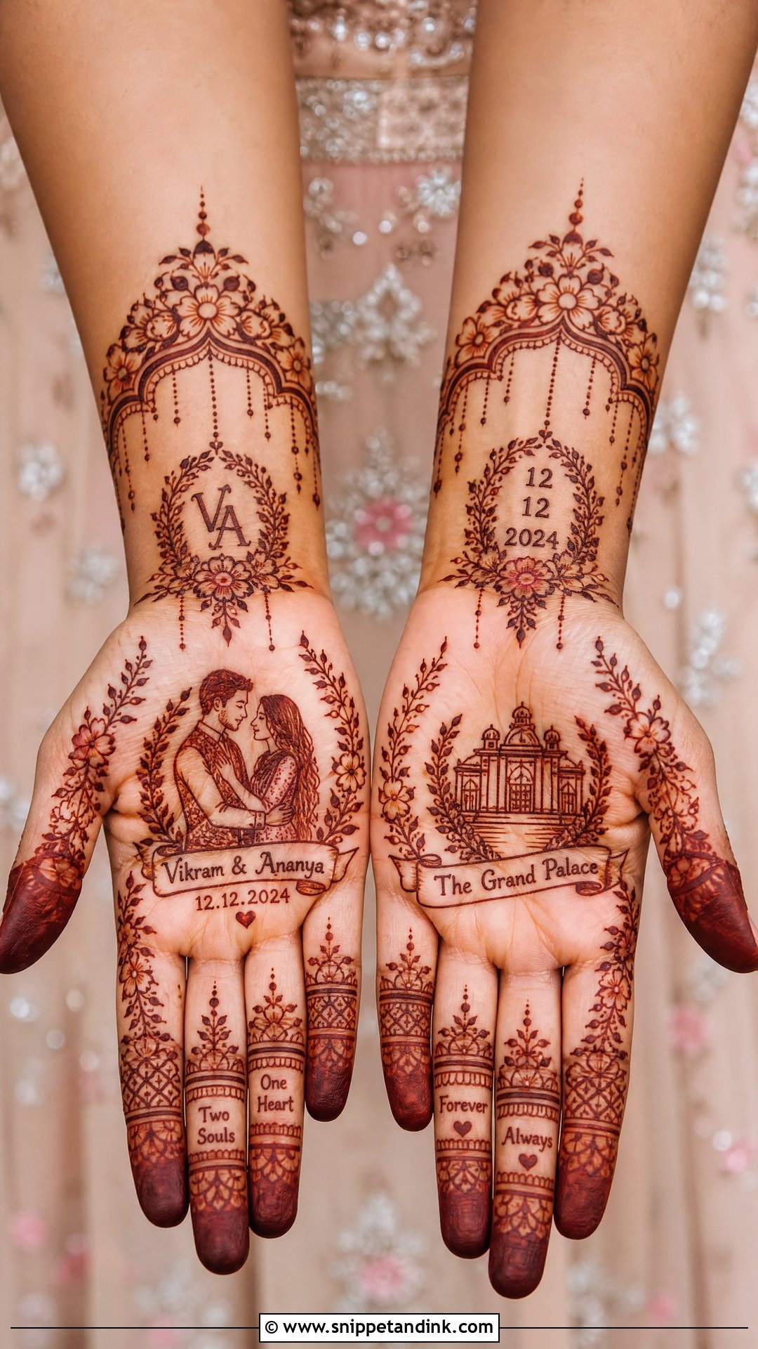 Personalized Varmala Mehndi Design - Snippet and Ink - 20 Varmala Mehndi Design Ideas