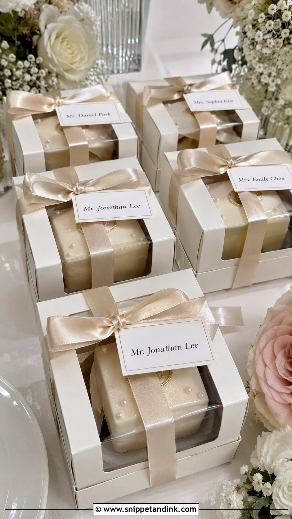 Personalized Wedding Cake Boxes - Snippet and Ink - 20 Wedding Cake Souvenir Ideas