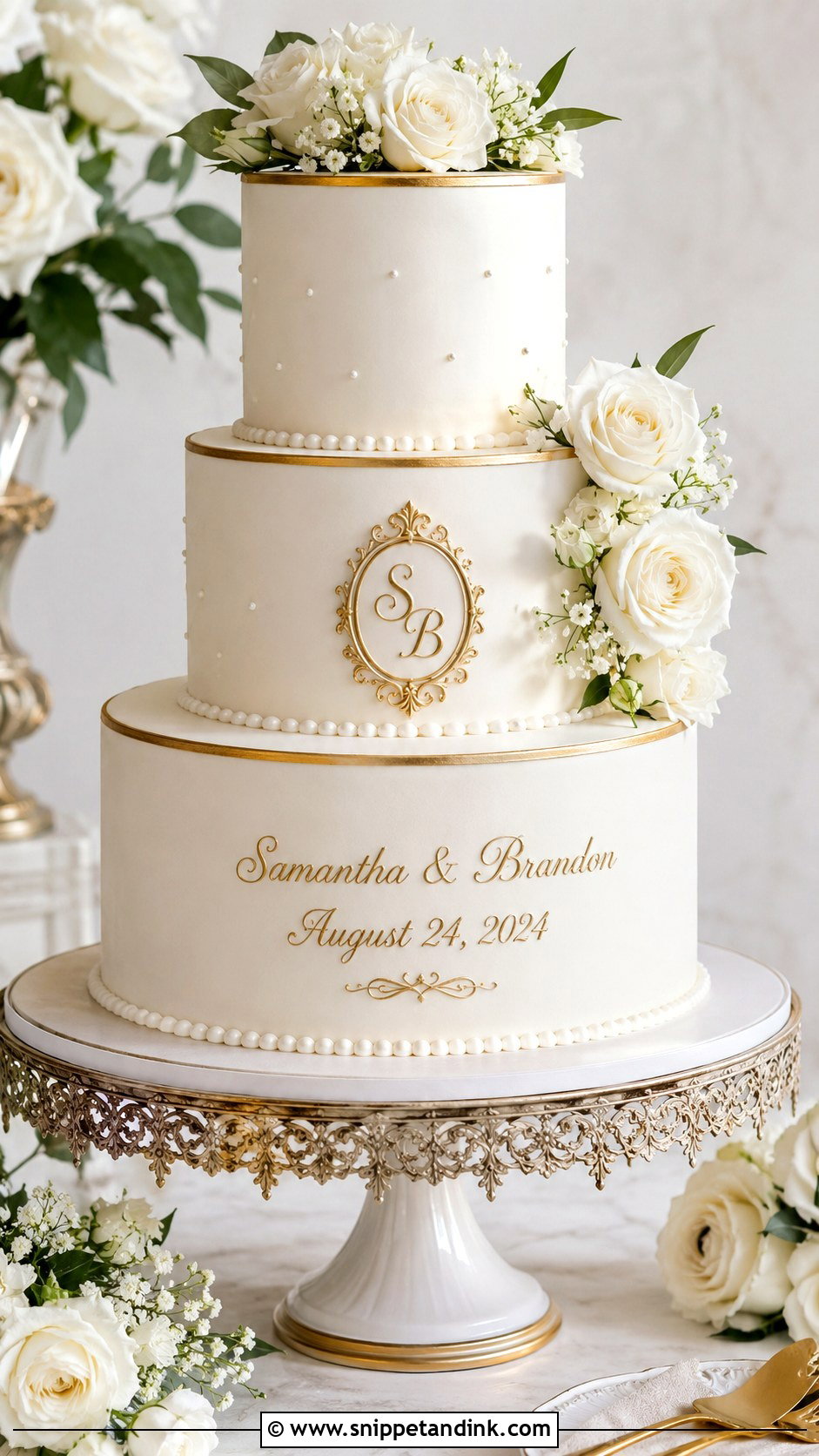Personalized Wedding Cake With Names And Date - Snippet and Ink - 25 Wedding Cake Wording Ideas