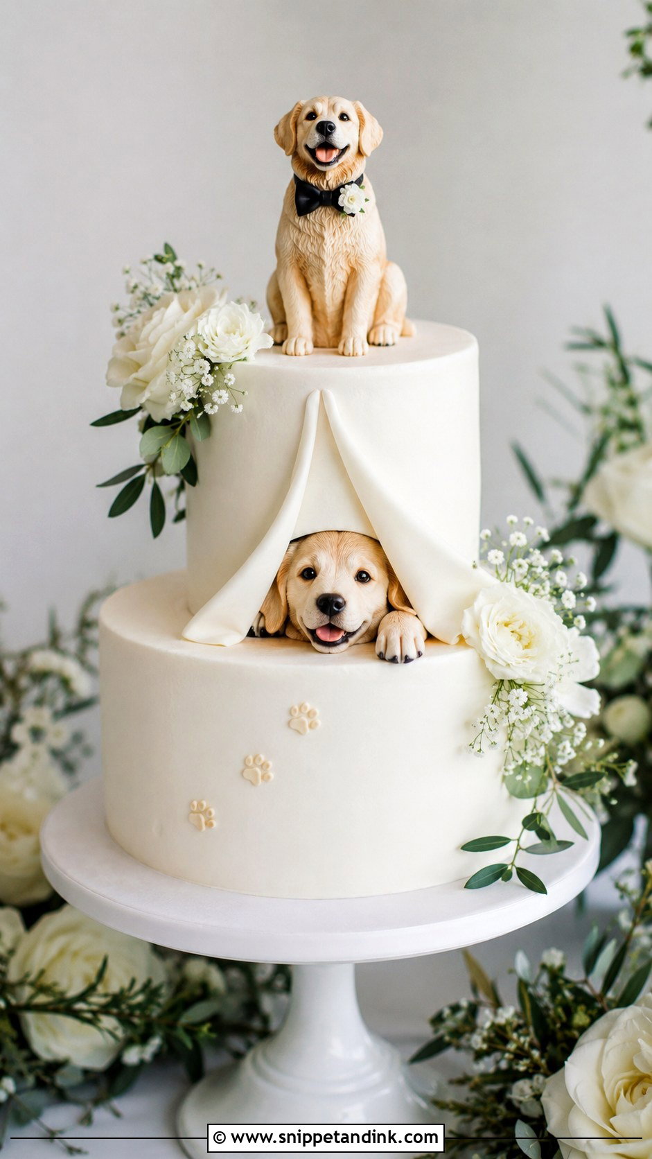 Pet Reveal Wedding Cake - Snippet and Ink - 20 Reveal Wedding Cake Ideas