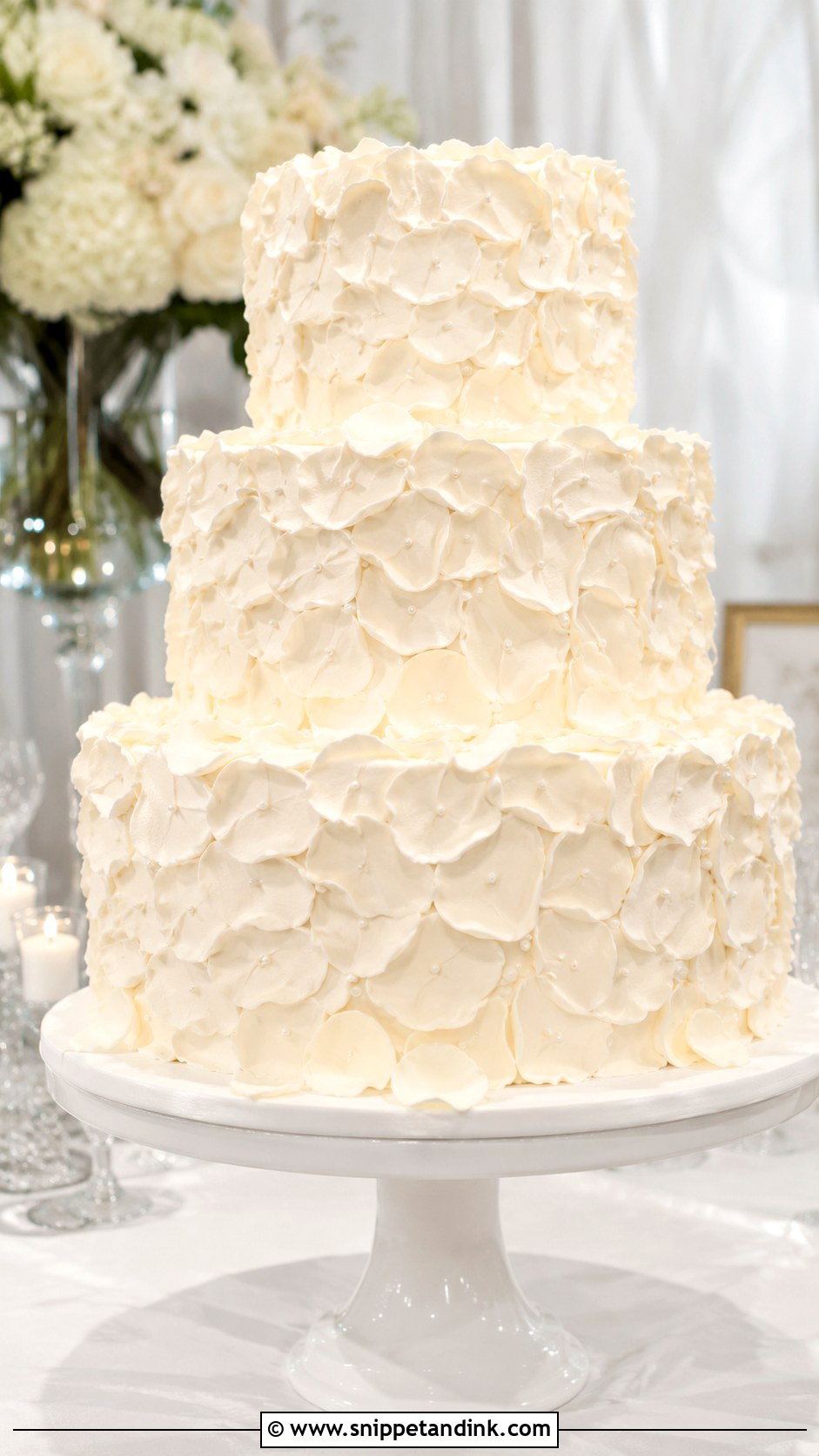 Petal Texture Wedding Cake - Snippet and Ink - 20 Flower Petal Wedding Cake Ideas