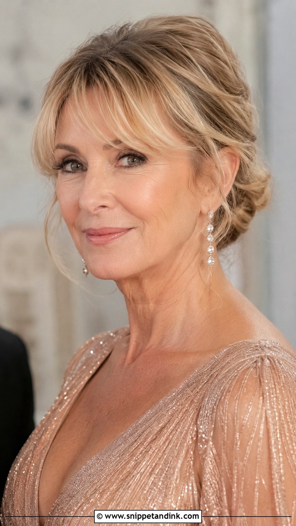 Petite Bun With Wispy Bangs - Snippet and Ink - 20 Mother of the Groom Medium Hairstyles