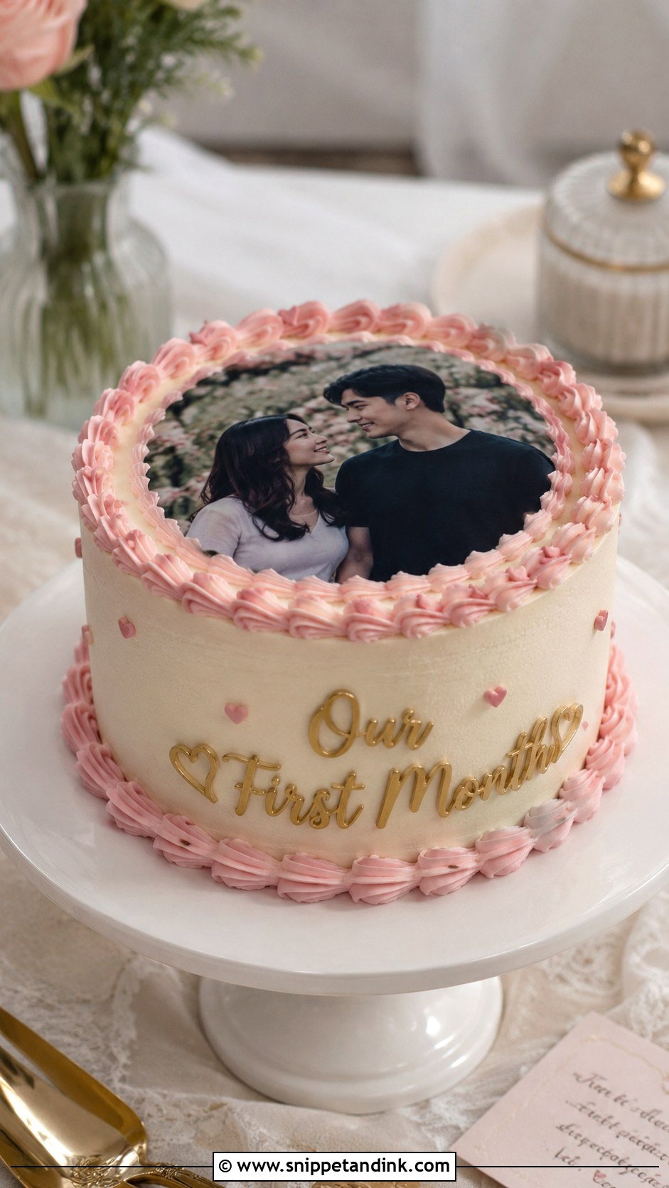 Photo 1 Month Anniversary Cake - Snippet and Ink - 20 1st Month Anniversary Cake Ideas