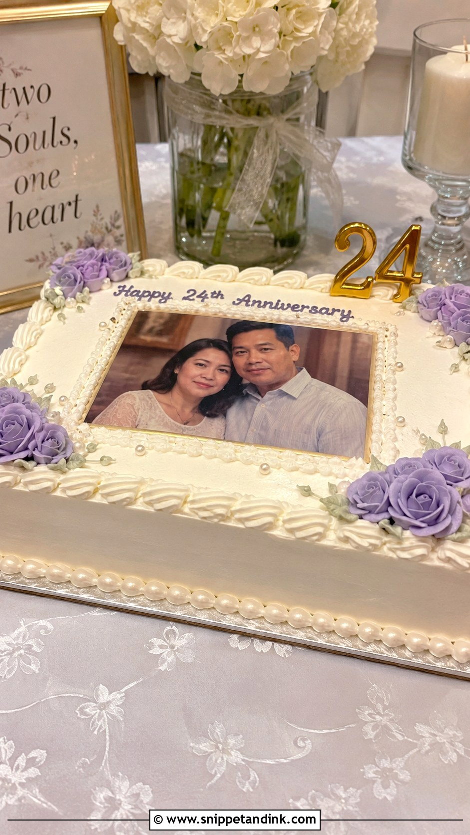 Photo 24th Anniversary Cake - Snippet and Ink - 20 24th Anniversary Cake Ideas
