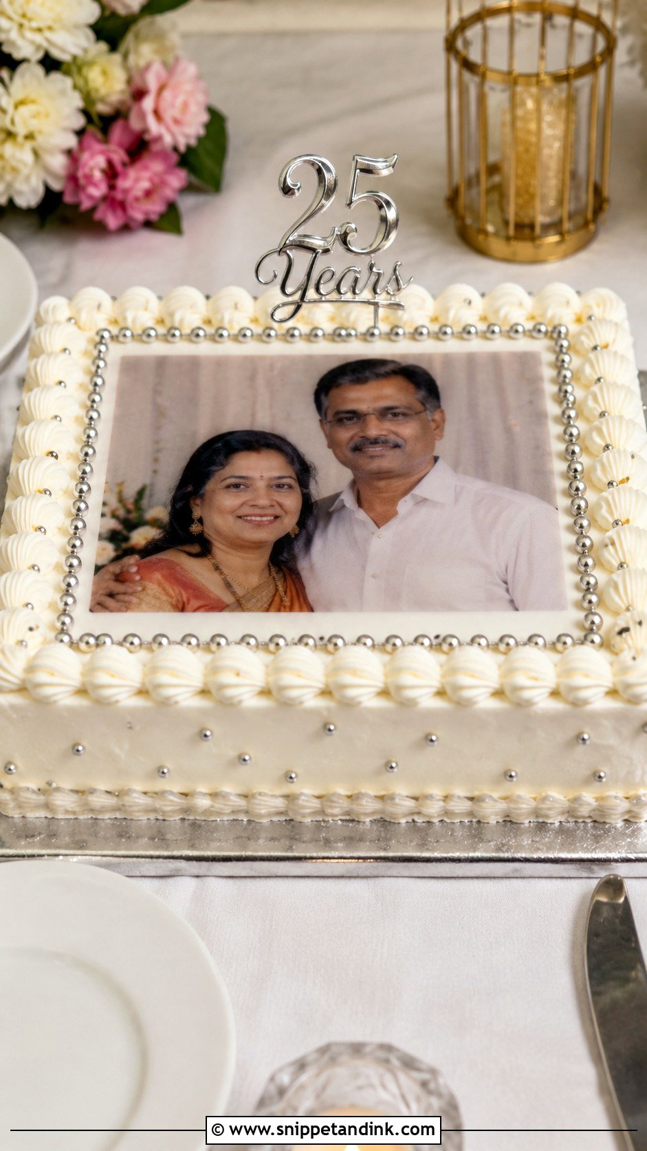 Photo 25th Anniversary Cake - Snippet and Ink - 20 25th Anniversary Cake Design Ideas