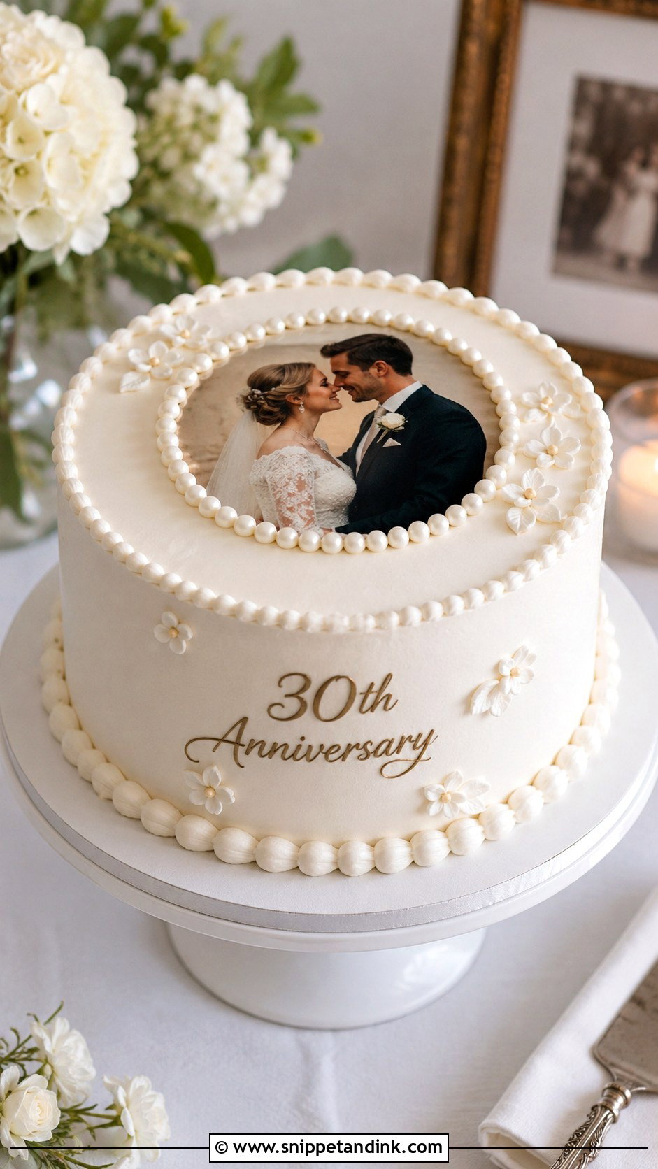Photo 30th Anniversary Cake - Snippet and Ink - 20 30th Wedding Anniversary Cake Ideas